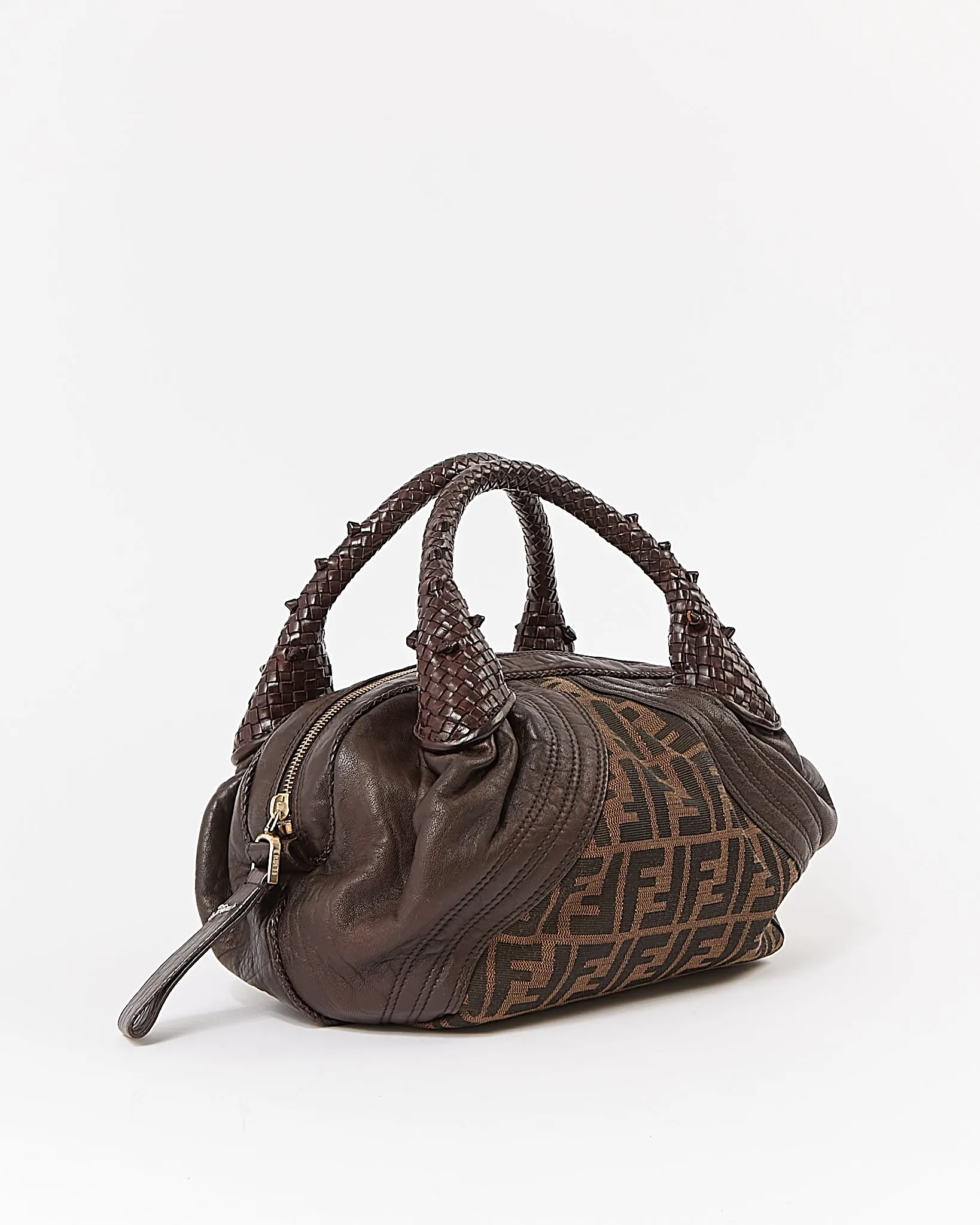 Fendi Brown Zucca Print Canvas & Leather Baby Spy Bag