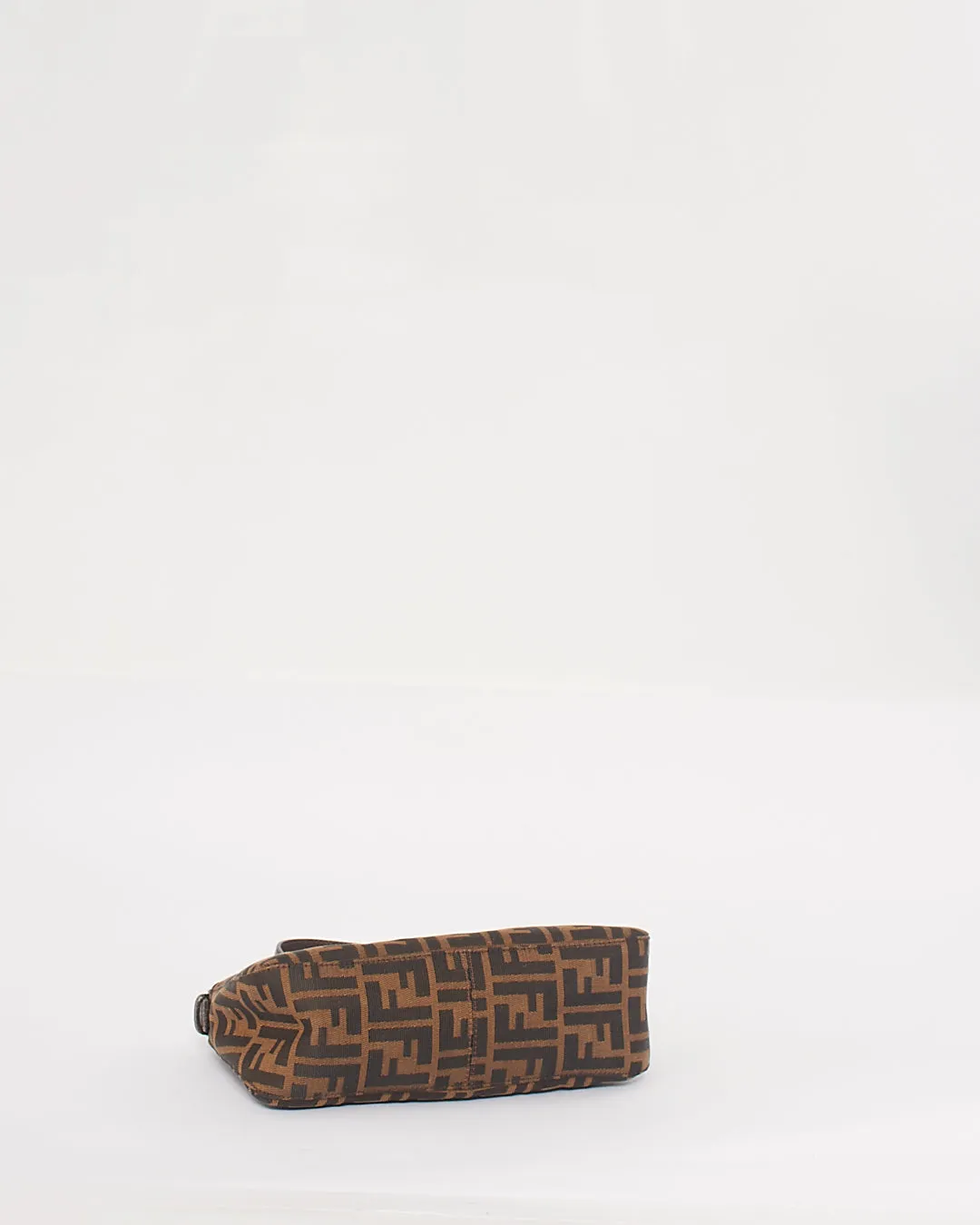 Fendi Tobacco Zucca Fold Over Baguette Shoulder Bag