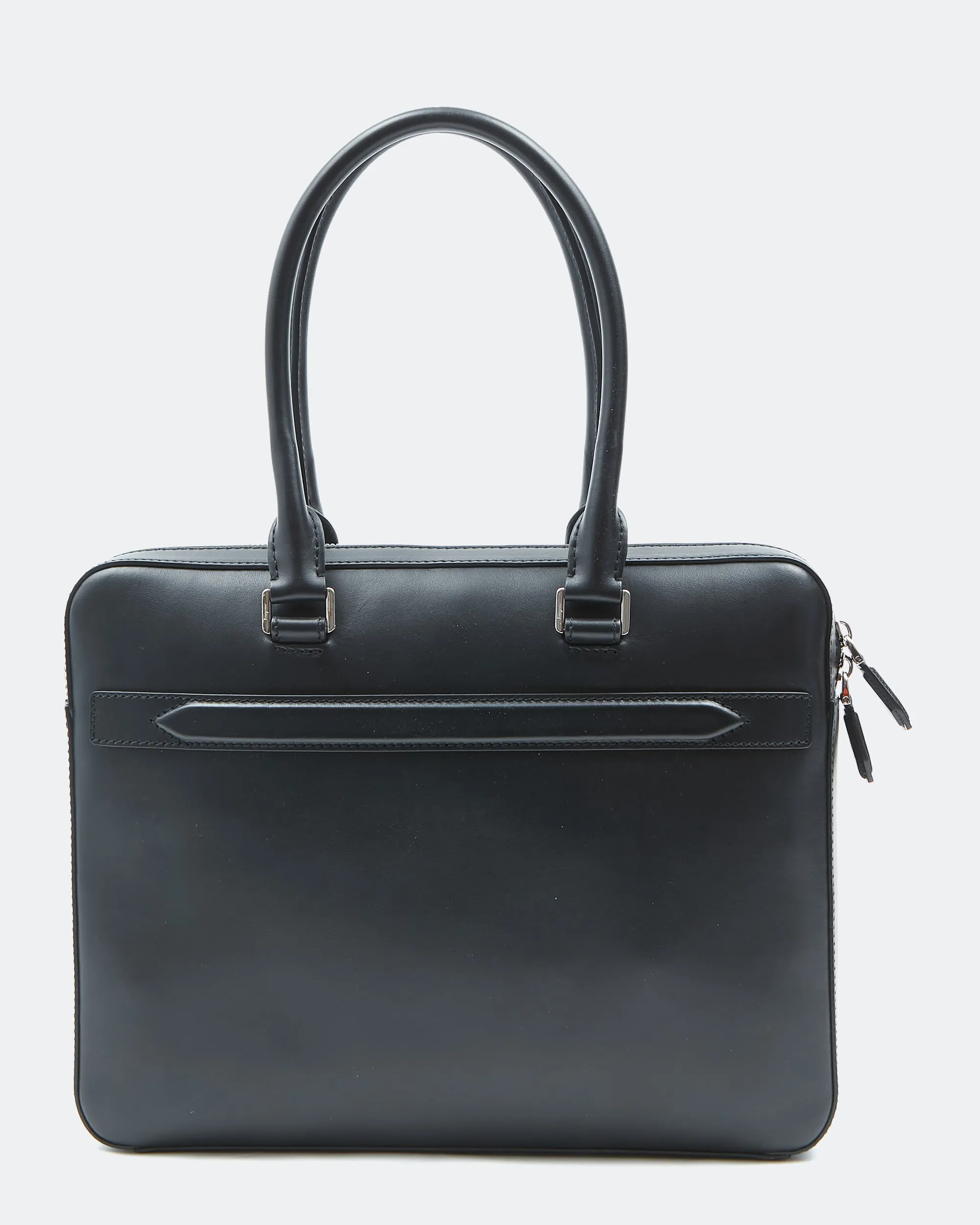 Ferragamo Black Leather Briefcase Bag