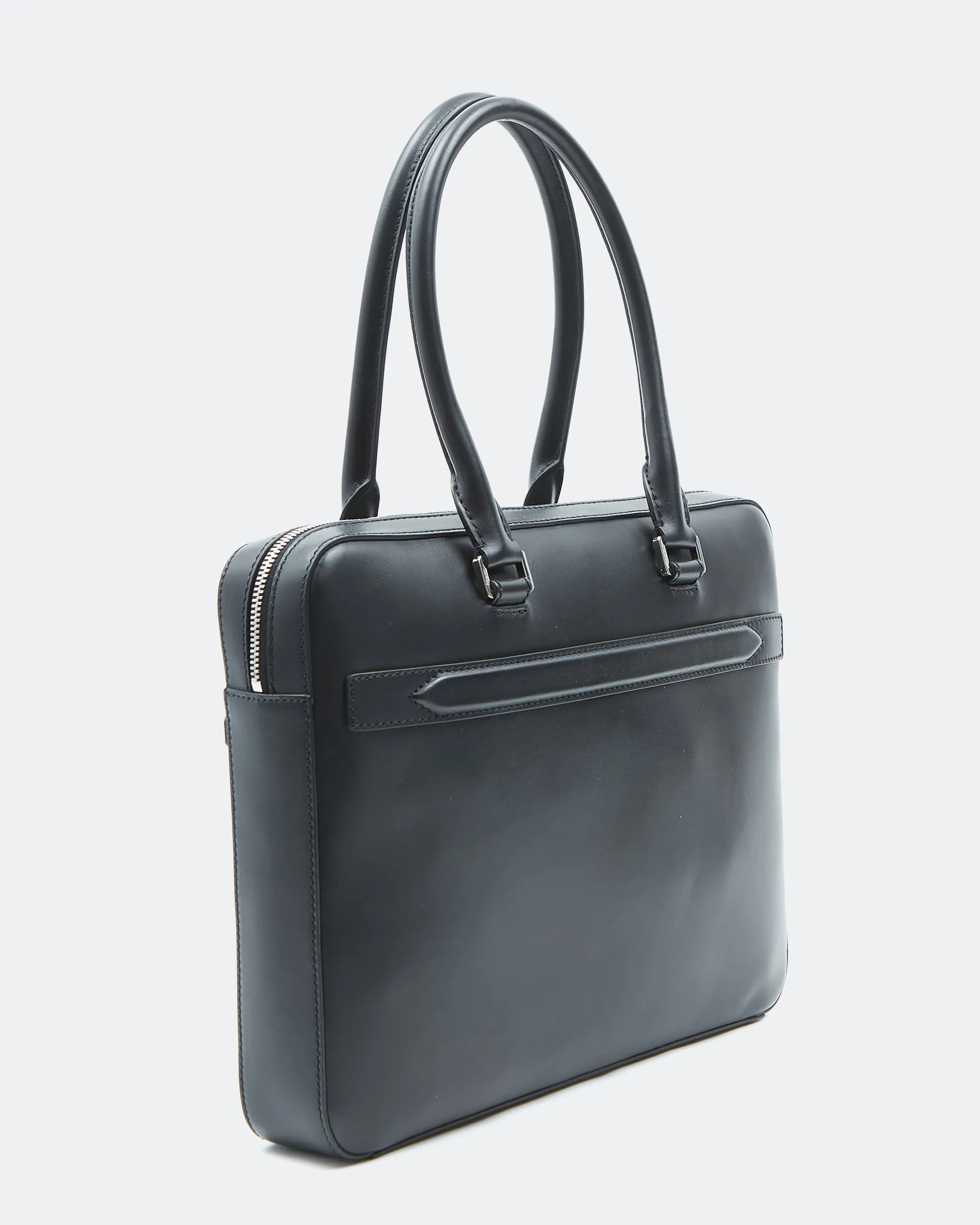 Ferragamo Black Leather Briefcase Bag
