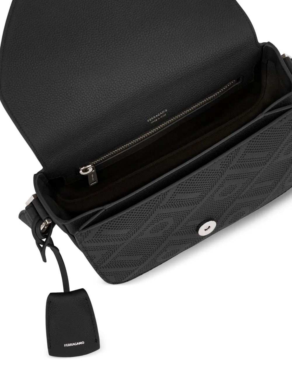 Ferragamo Fiammma svart crossbody väska