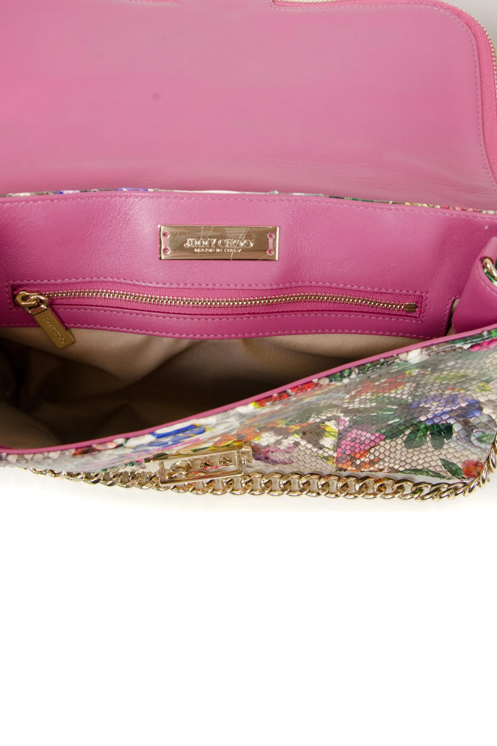Floral Snakeskin 'Lou' Shoulder Bag