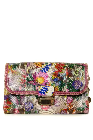Floral Snakeskin 'Lou' Shoulder Bag