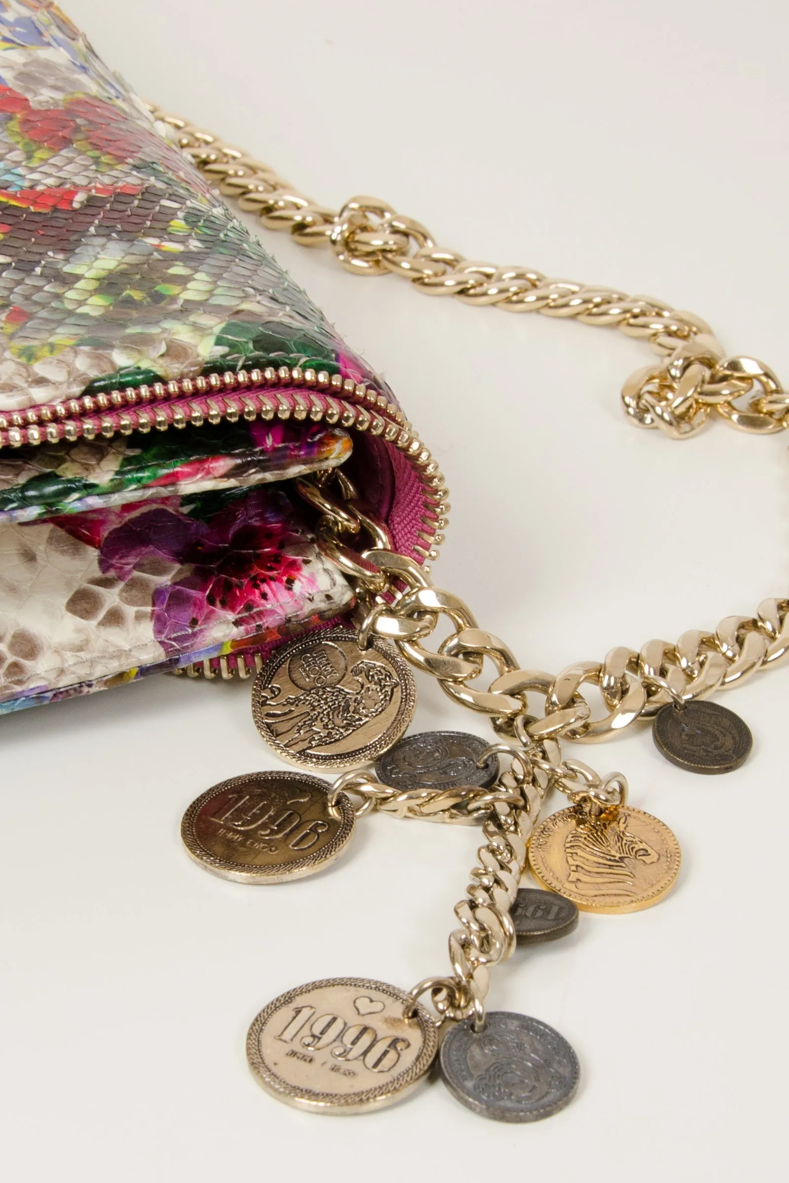 Floral Snakeskin 'Lou' Shoulder Bag