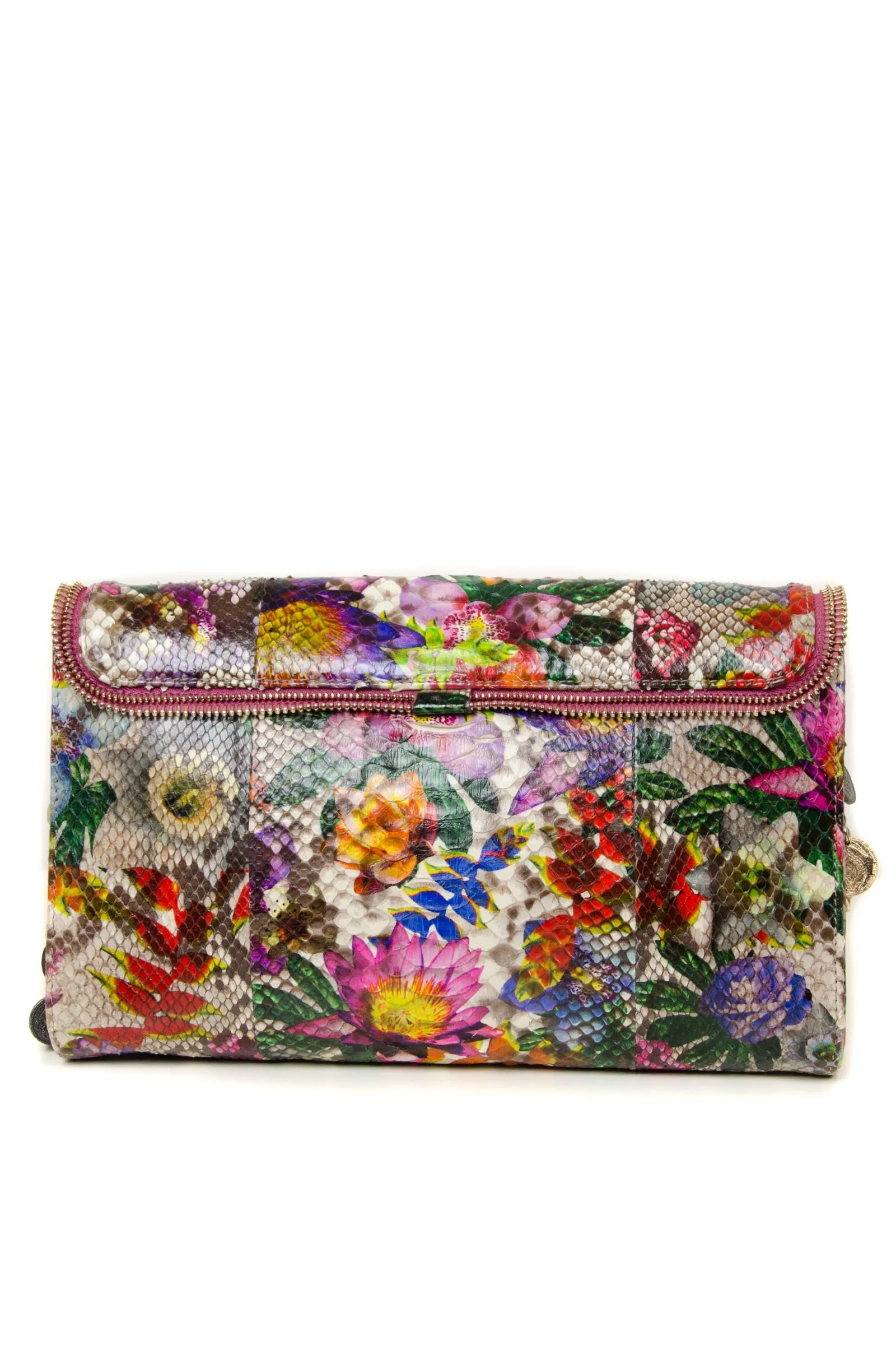 Floral Snakeskin 'Lou' Shoulder Bag