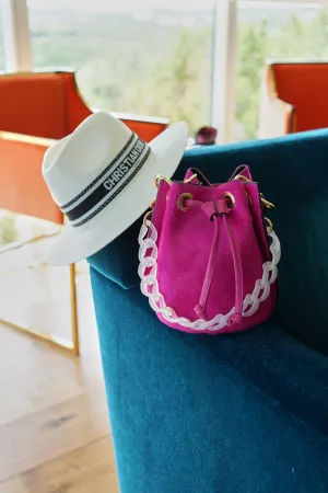 Fritz Italian Leather Bucket Bag Magenta