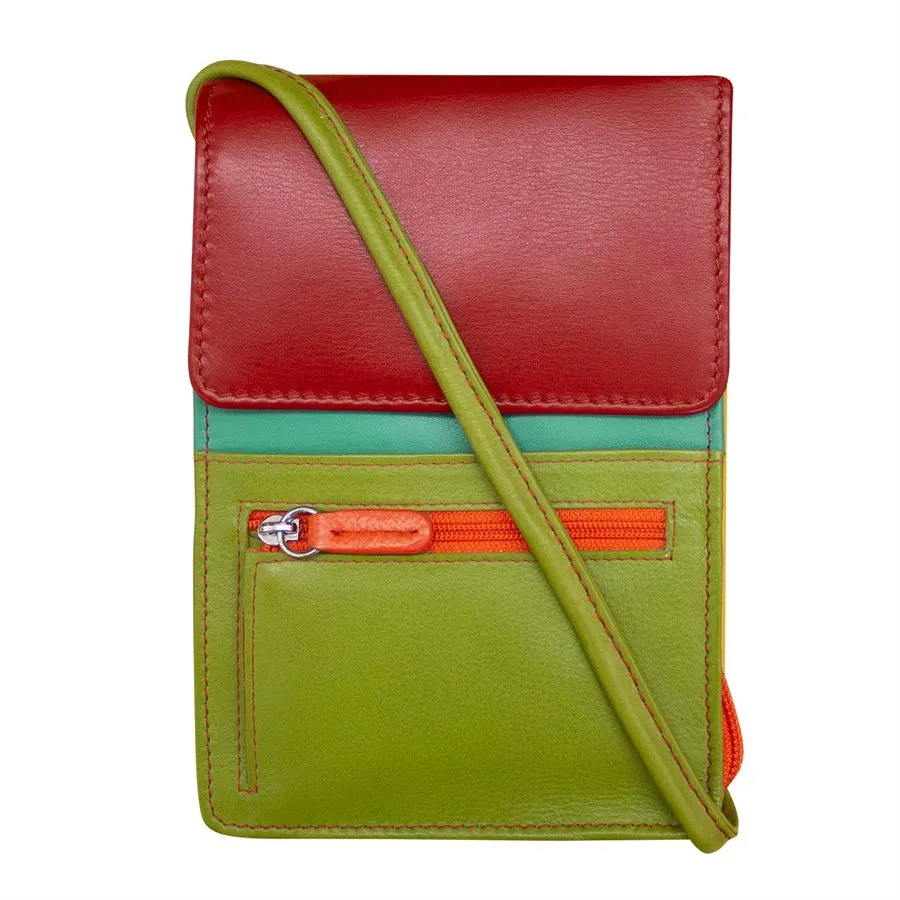 Front, Side and Back Zip Multi-Color Zip Crossbody