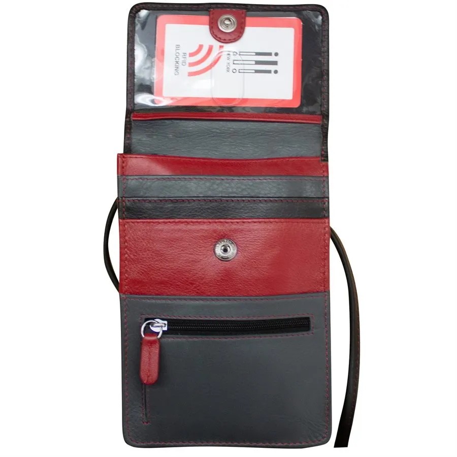 Front, Side and Back Zip Multi-Color Zip Crossbody