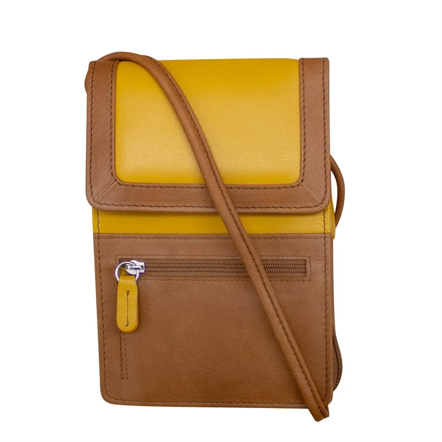 Front, Side and Back Zip Multi-Color Zip Crossbody