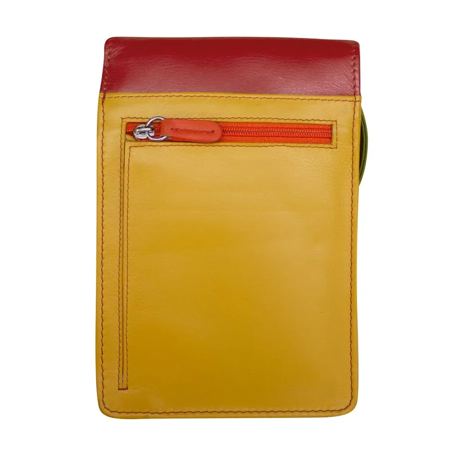 Front, Side and Back Zip Multi-Color Zip Crossbody