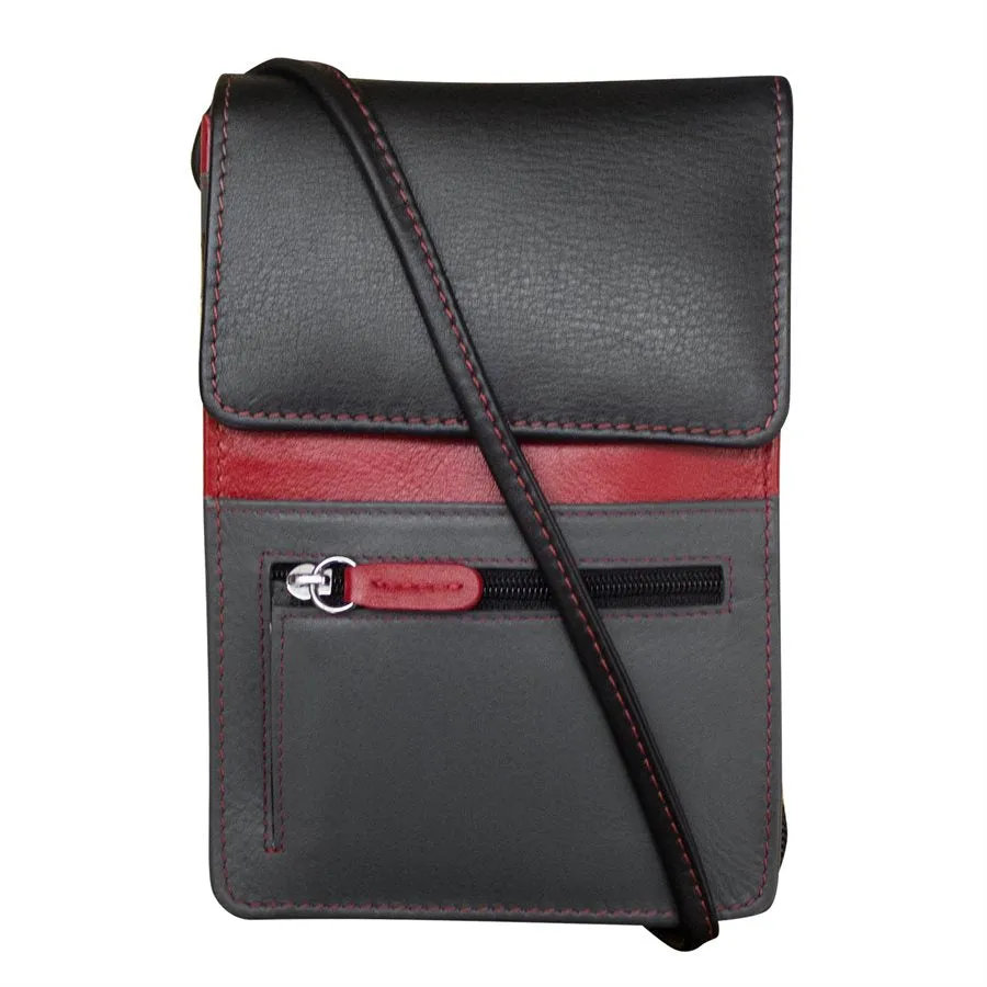 Front, Side and Back Zip Multi-Color Zip Crossbody