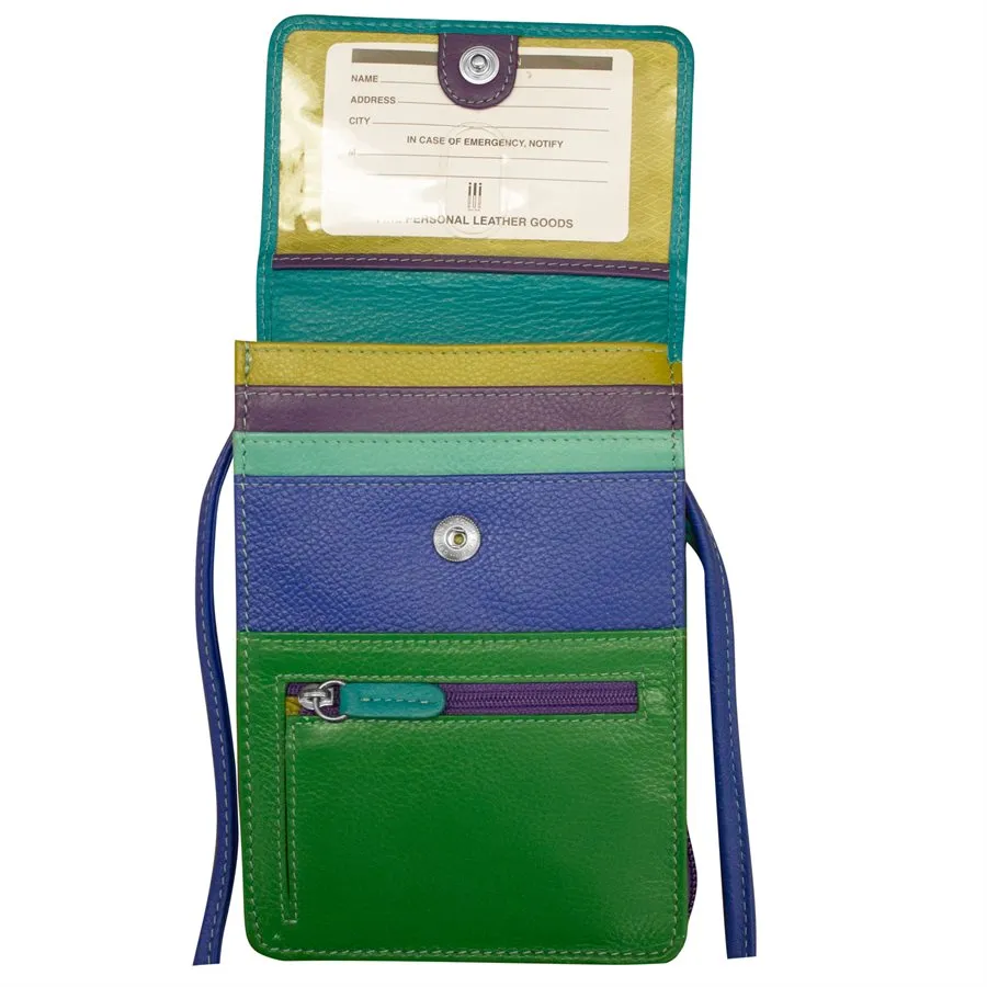 Front, Side and Back Zip Multi-Color Zip Crossbody