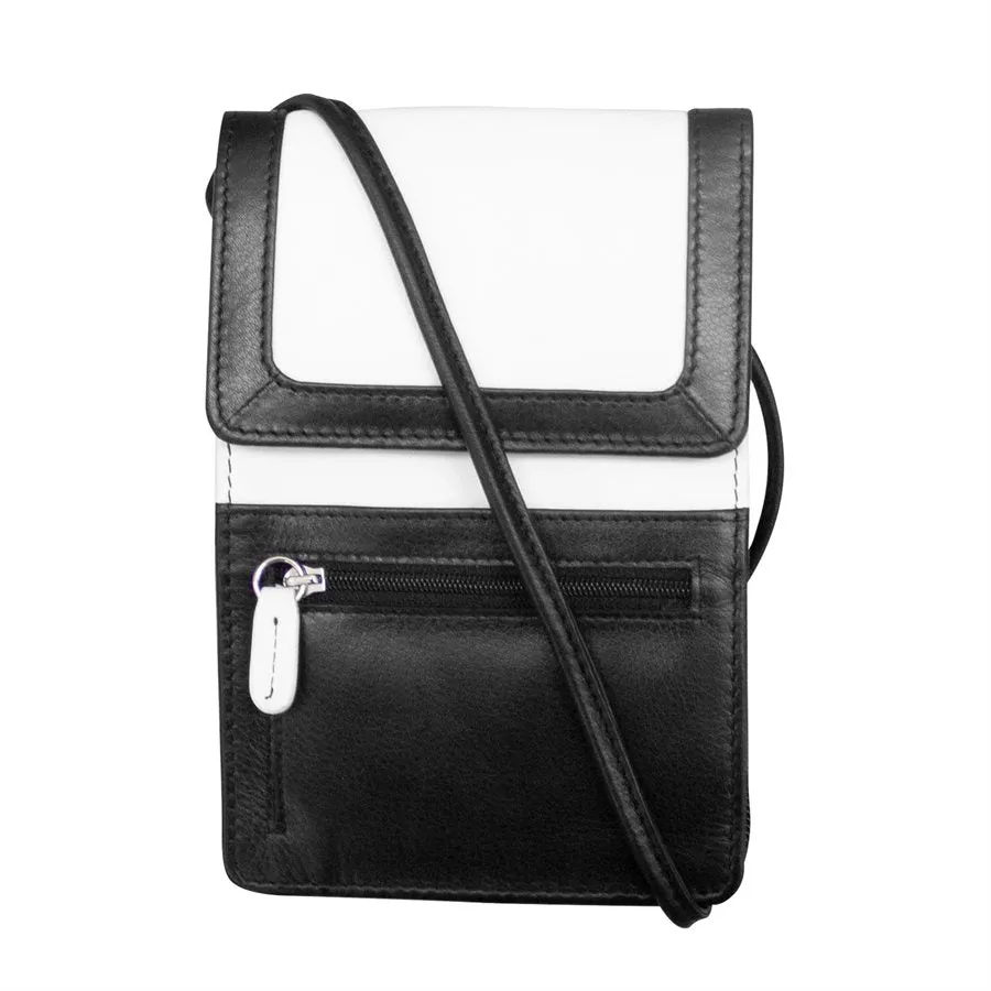 Front, Side and Back Zip Multi-Color Zip Crossbody