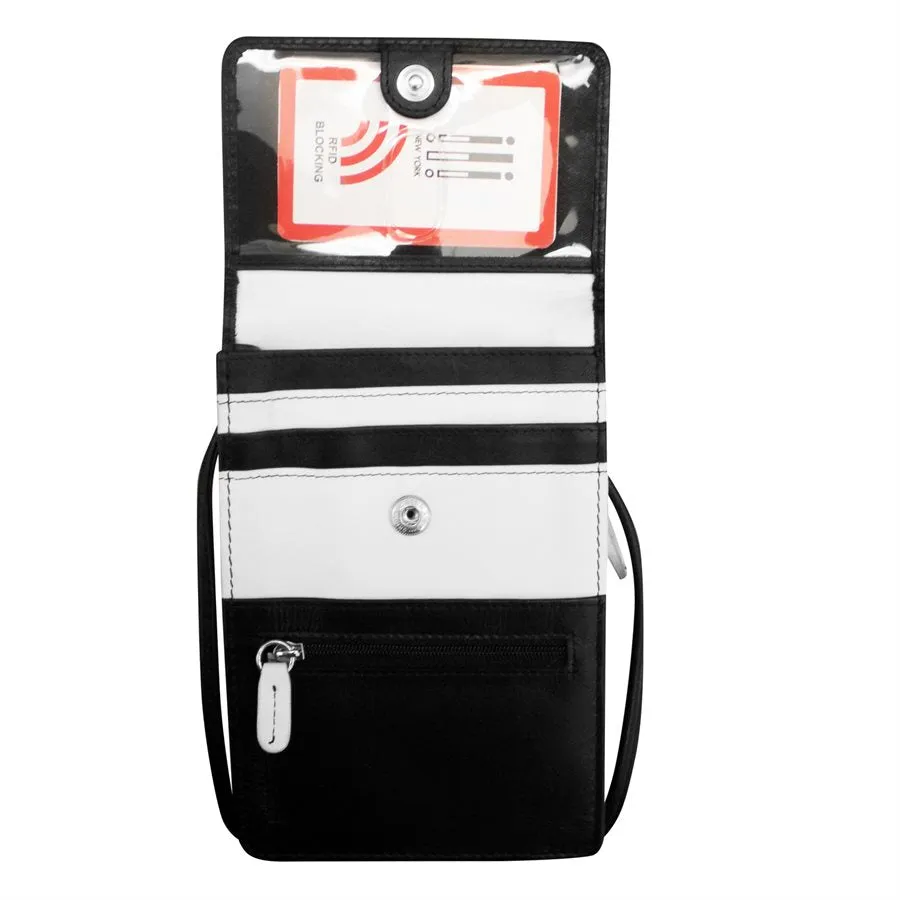 Front, Side and Back Zip Multi-Color Zip Crossbody