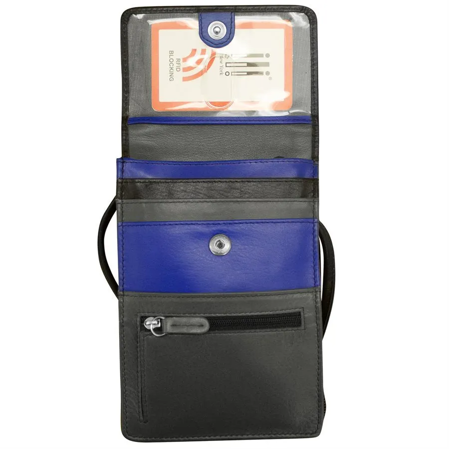 Front, Side and Back Zip Multi-Color Zip Crossbody
