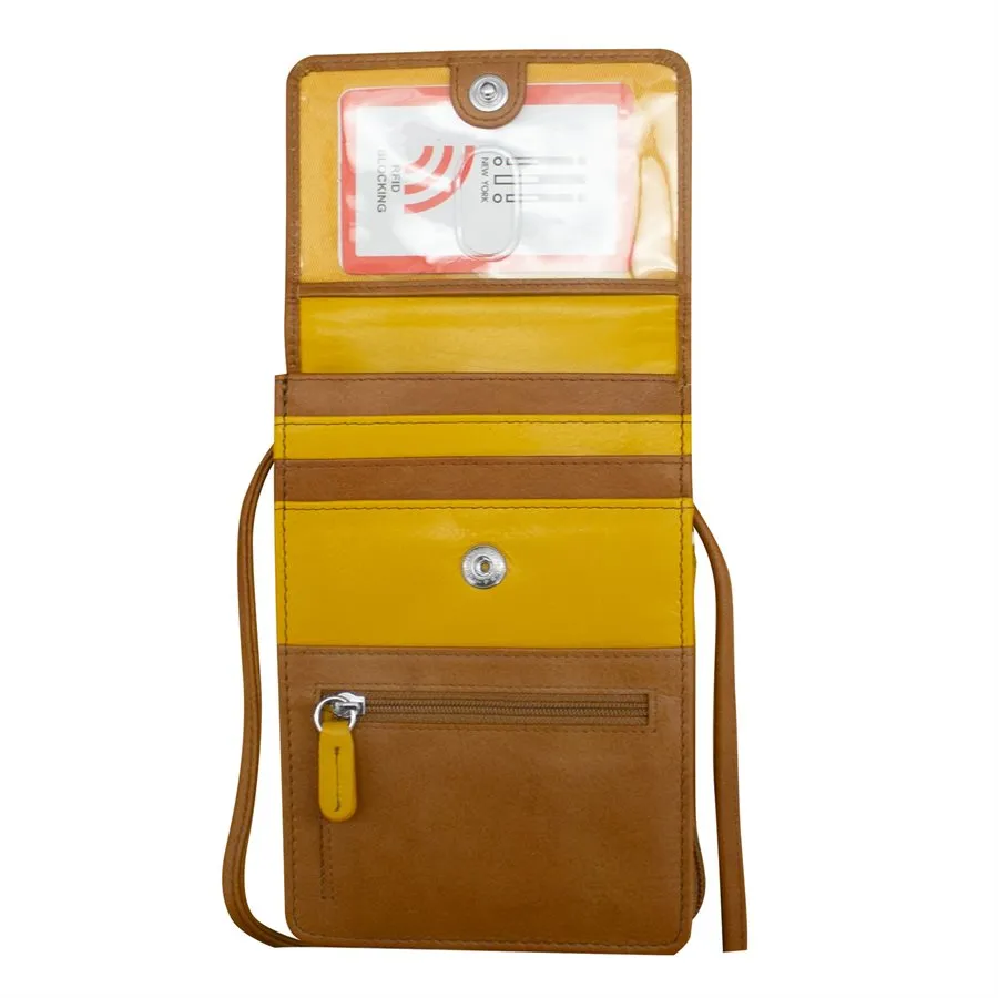 Front, Side and Back Zip Multi-Color Zip Crossbody