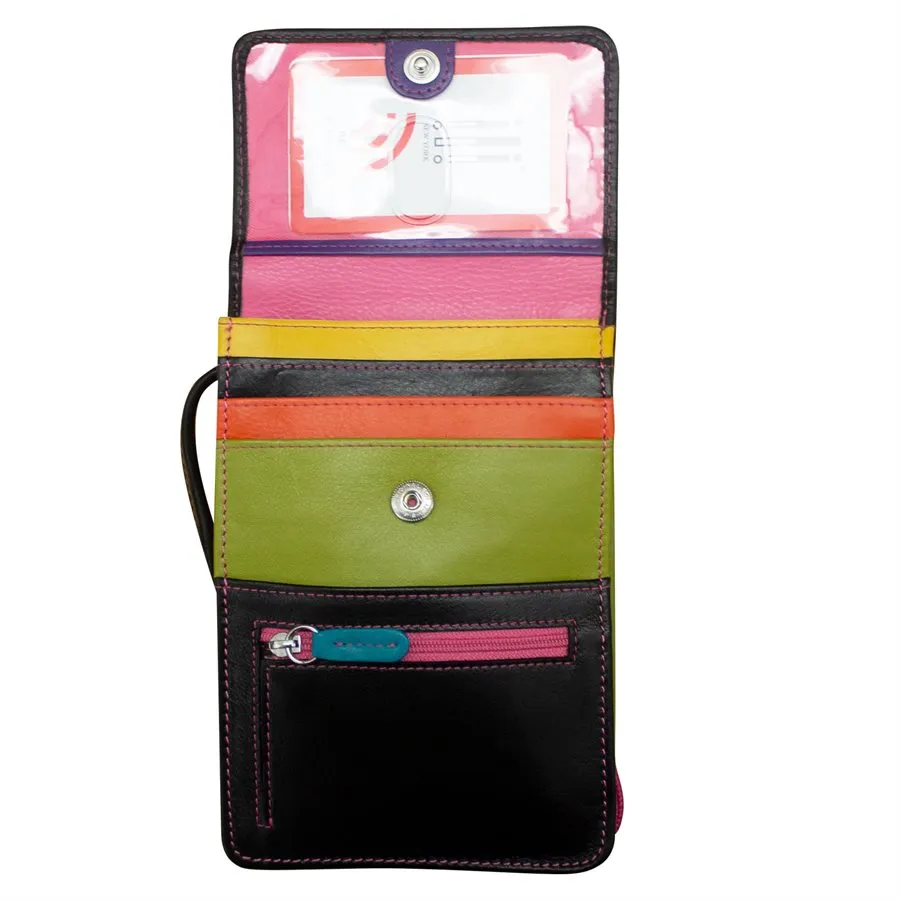 Front, Side and Back Zip Multi-Color Zip Crossbody