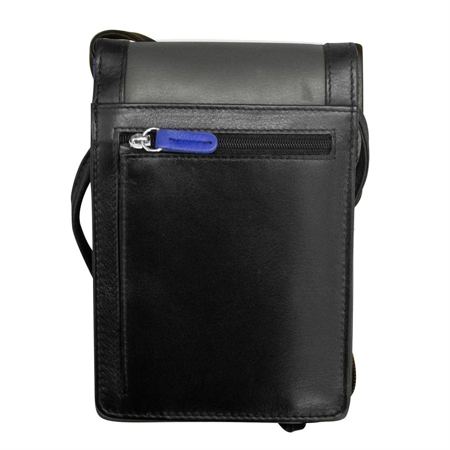 Front, Side and Back Zip Multi-Color Zip Crossbody