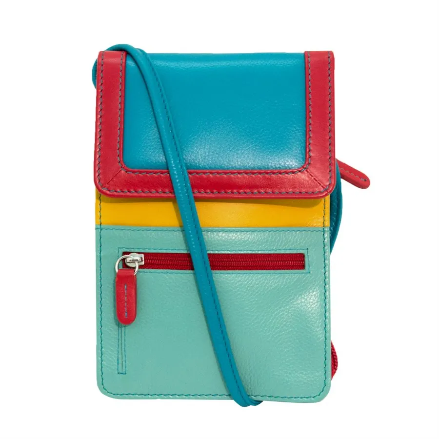 Front, Side and Back Zip Multi-Color Zip Crossbody