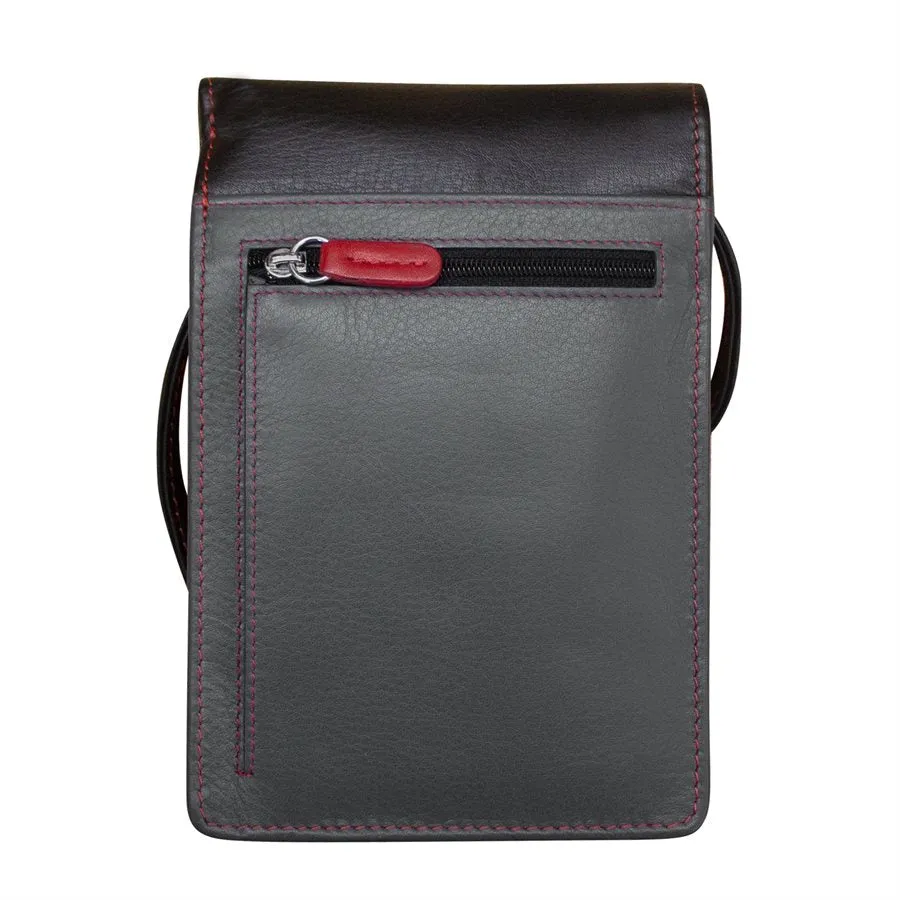Front, Side and Back Zip Multi-Color Zip Crossbody