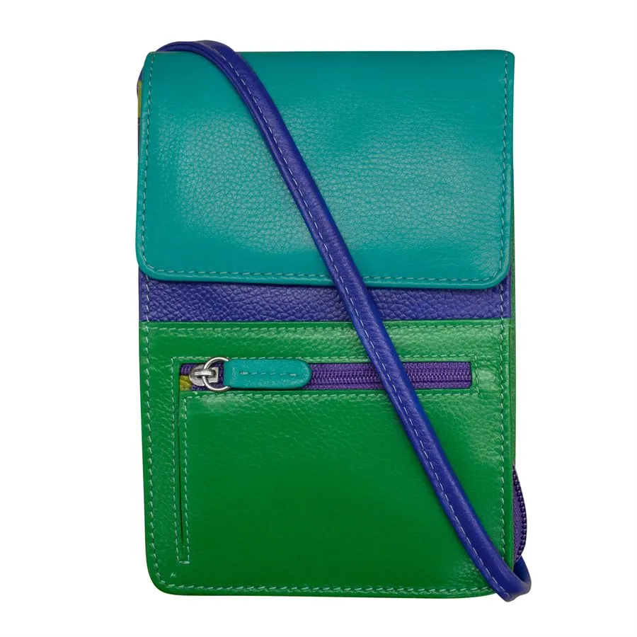 Front, Side and Back Zip Multi-Color Zip Crossbody