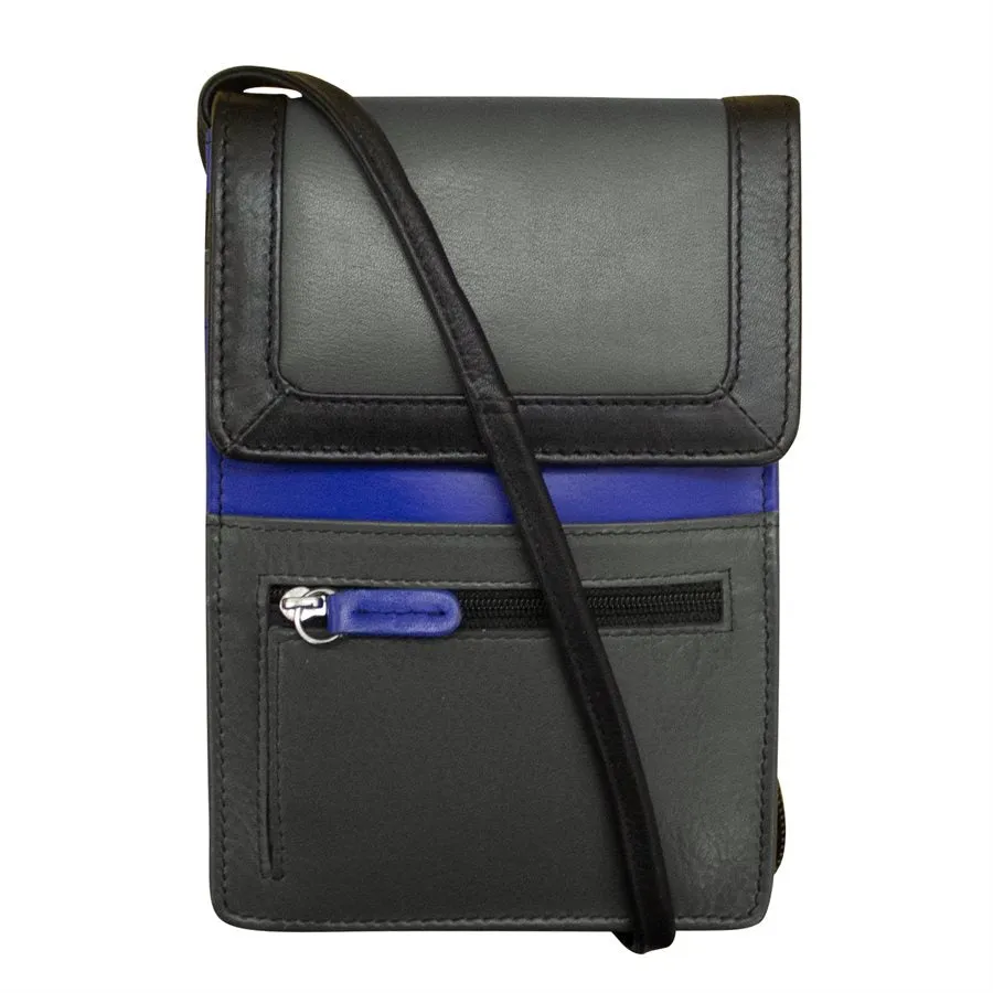Front, Side and Back Zip Multi-Color Zip Crossbody
