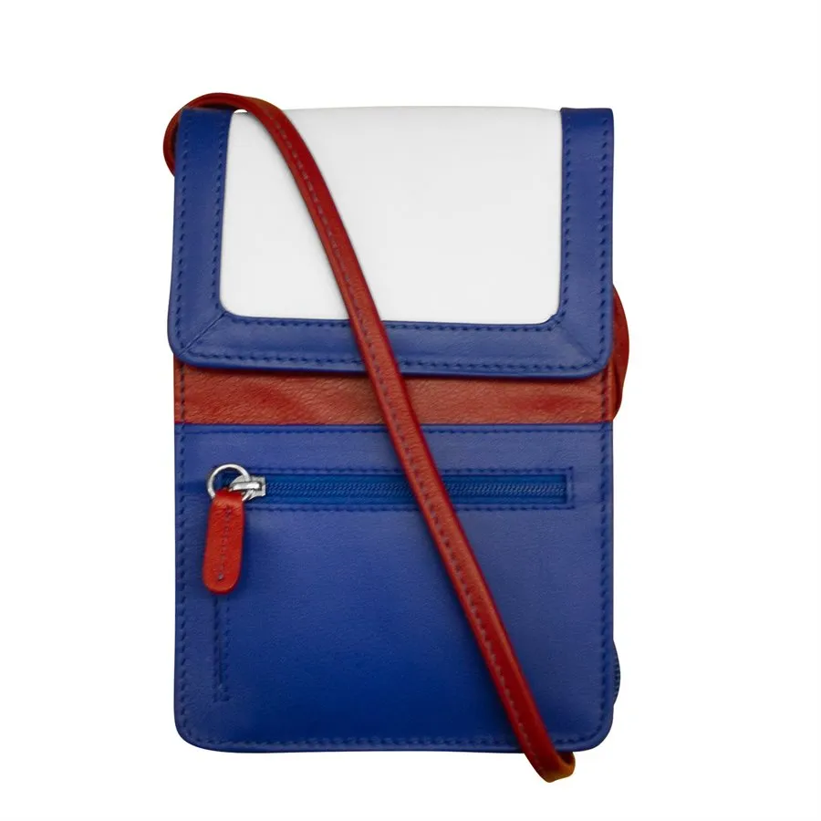 Front, Side and Back Zip Multi-Color Zip Crossbody
