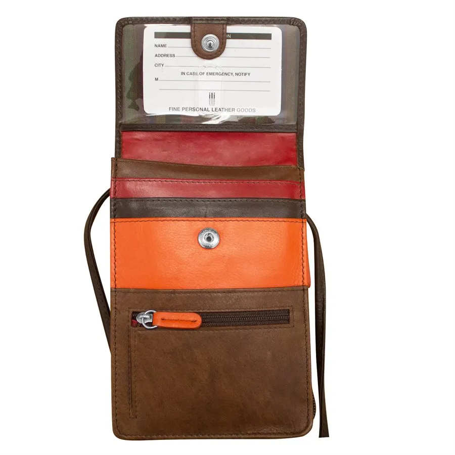 Front, Side and Back Zip Multi-Color Zip Crossbody