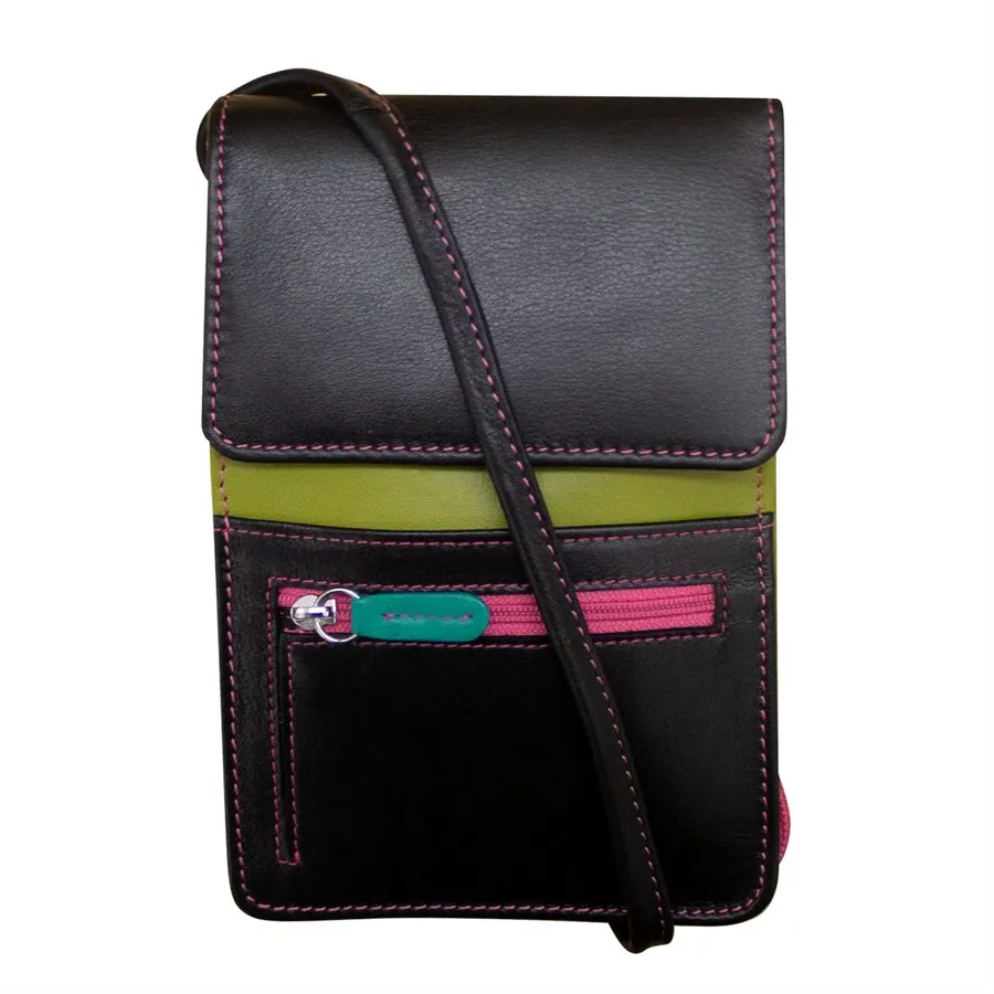 Front, Side and Back Zip Multi-Color Zip Crossbody