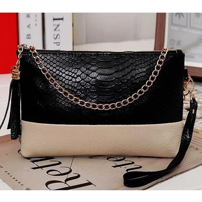 Genuine Leather Crocodile Tassel Handbags