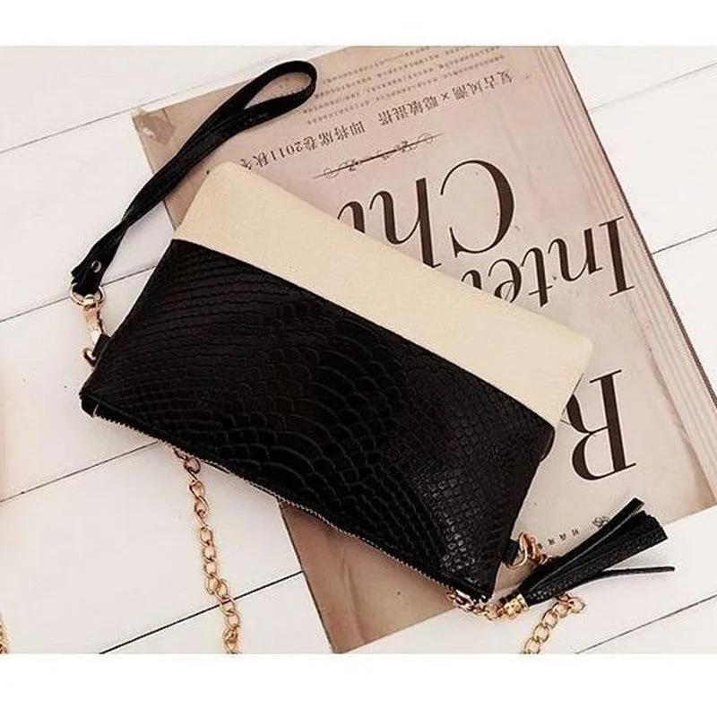 Genuine Leather Crocodile Tassel Handbags