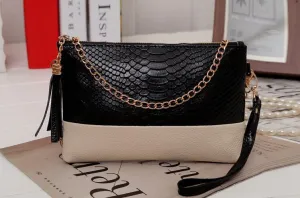 Genuine Leather Crocodile Tassel Handbags