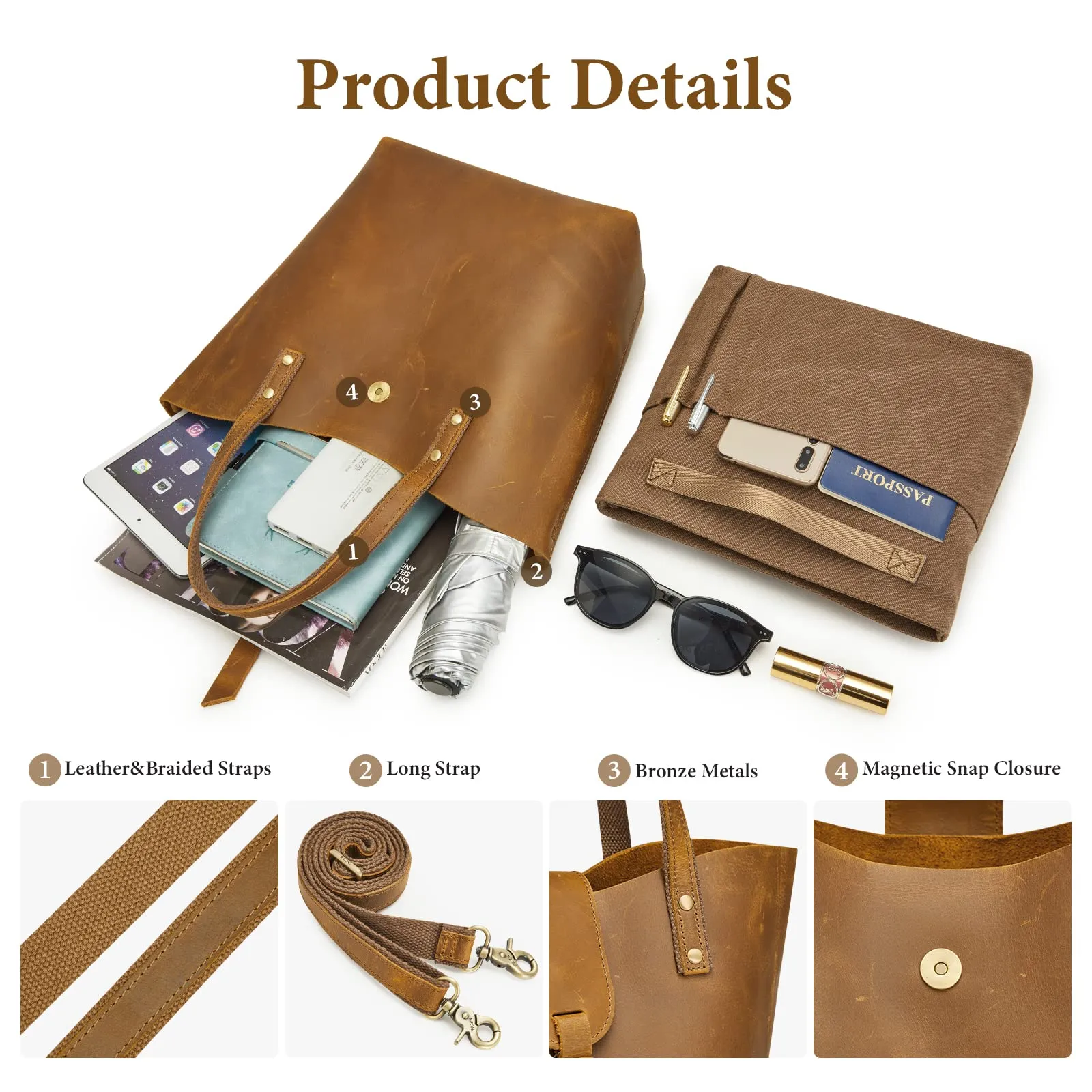 Genuine Leather Top-Handle Crossbody Bags
