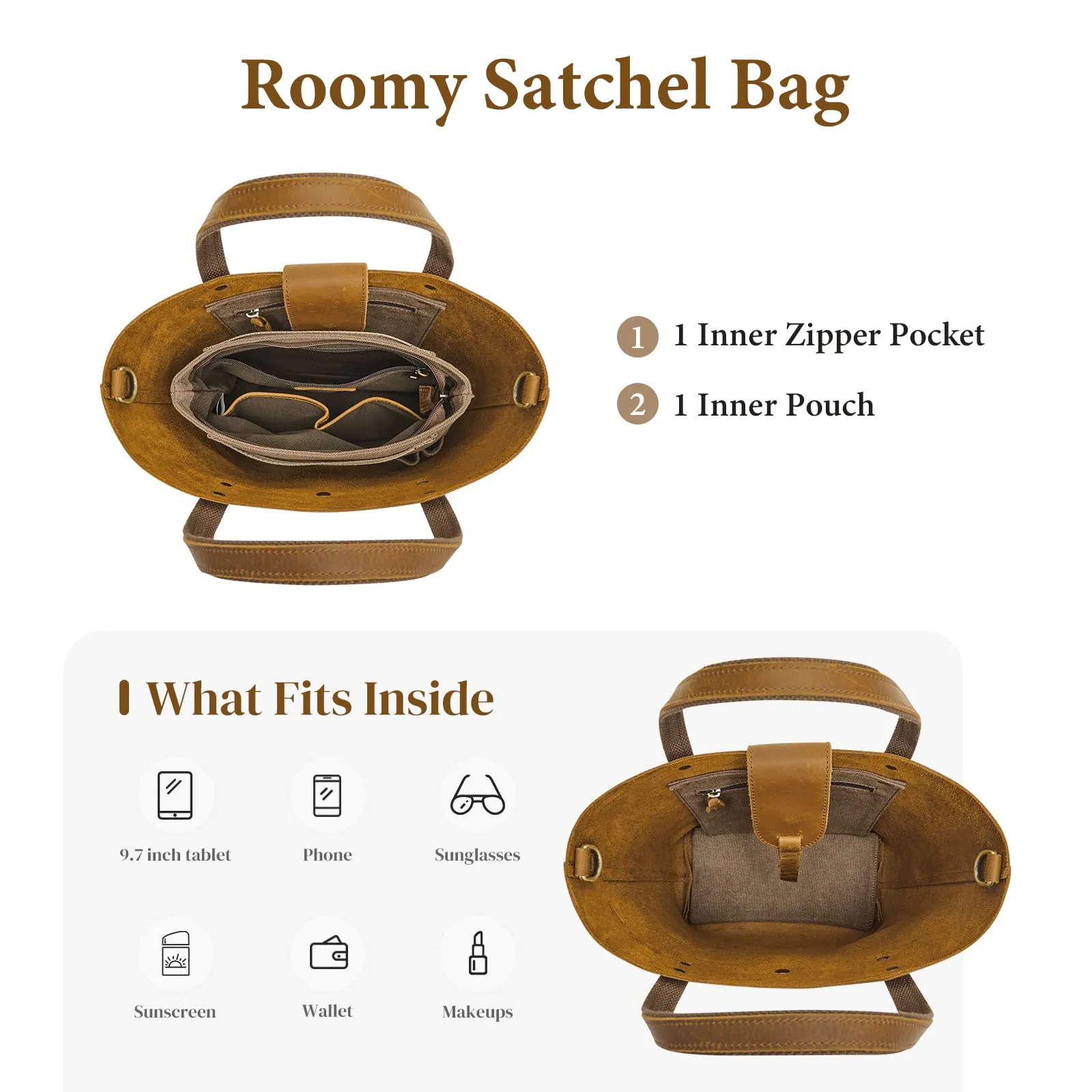 Genuine Leather Top-Handle Crossbody Bags