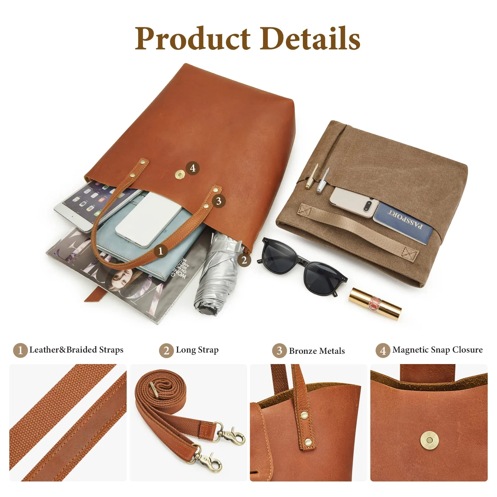 Genuine Leather Top-Handle Crossbody Bags