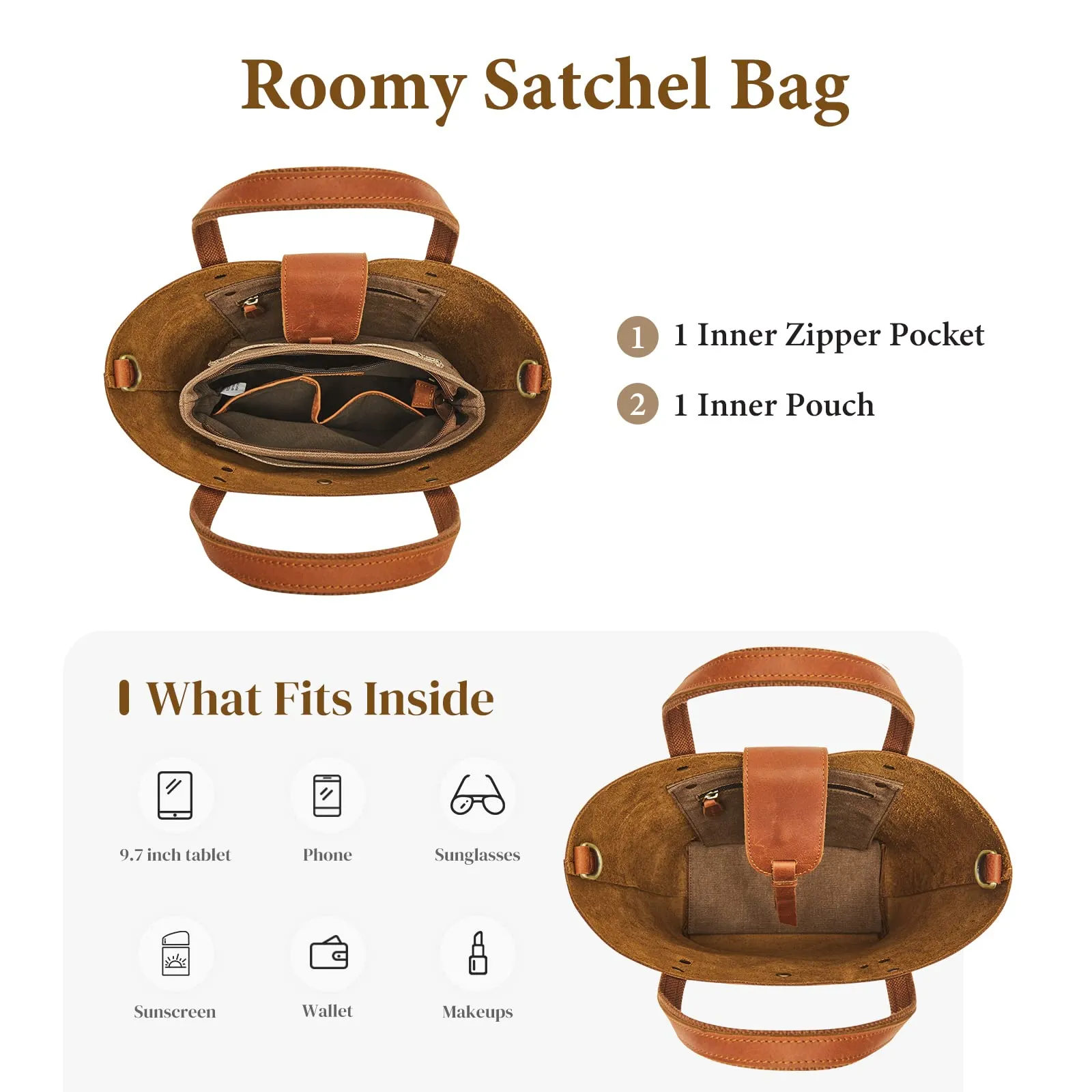 Genuine Leather Top-Handle Crossbody Bags