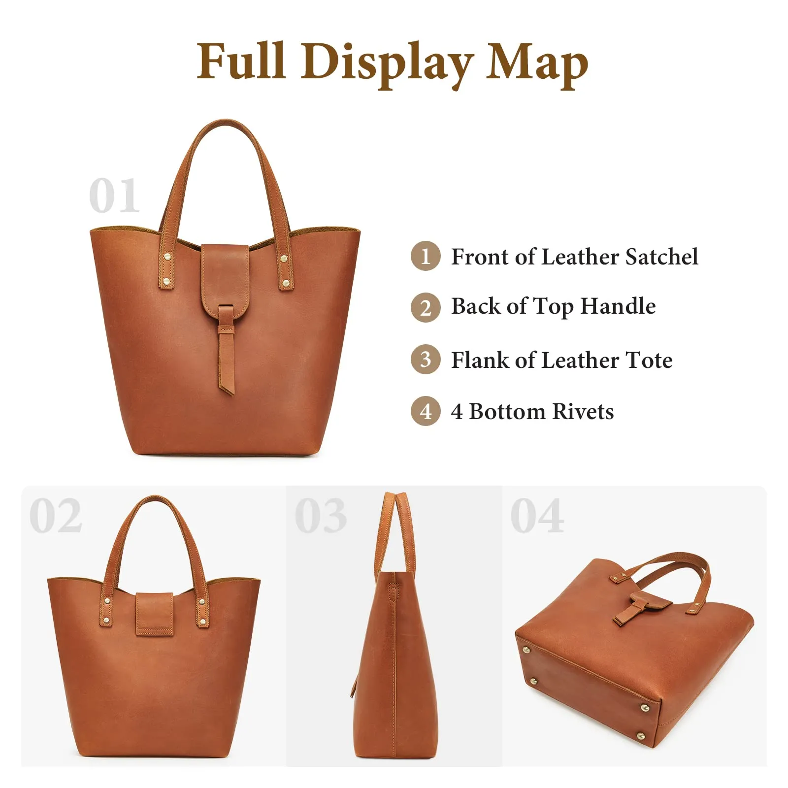 Genuine Leather Top-Handle Crossbody Bags