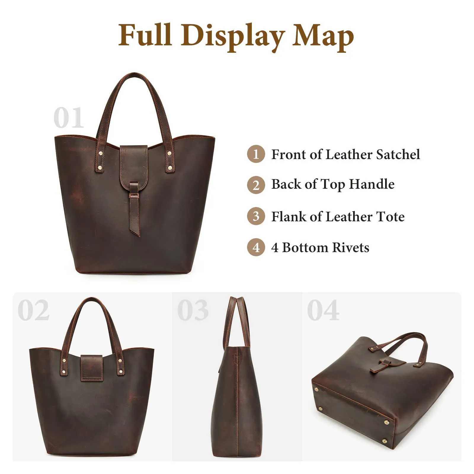 Genuine Leather Top-Handle Crossbody Bags