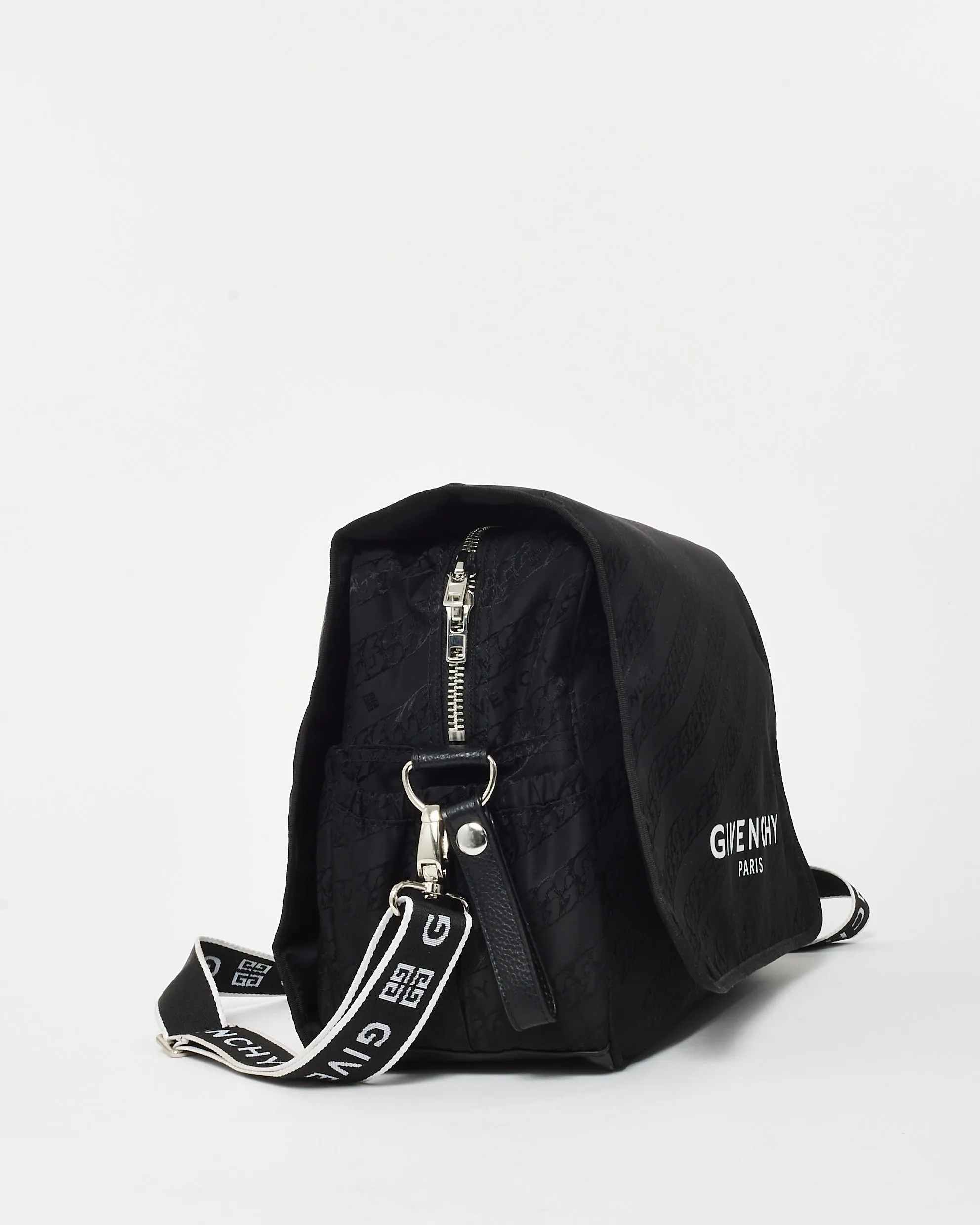 Givenchy Black & White Nylon Logo Diaper Bag