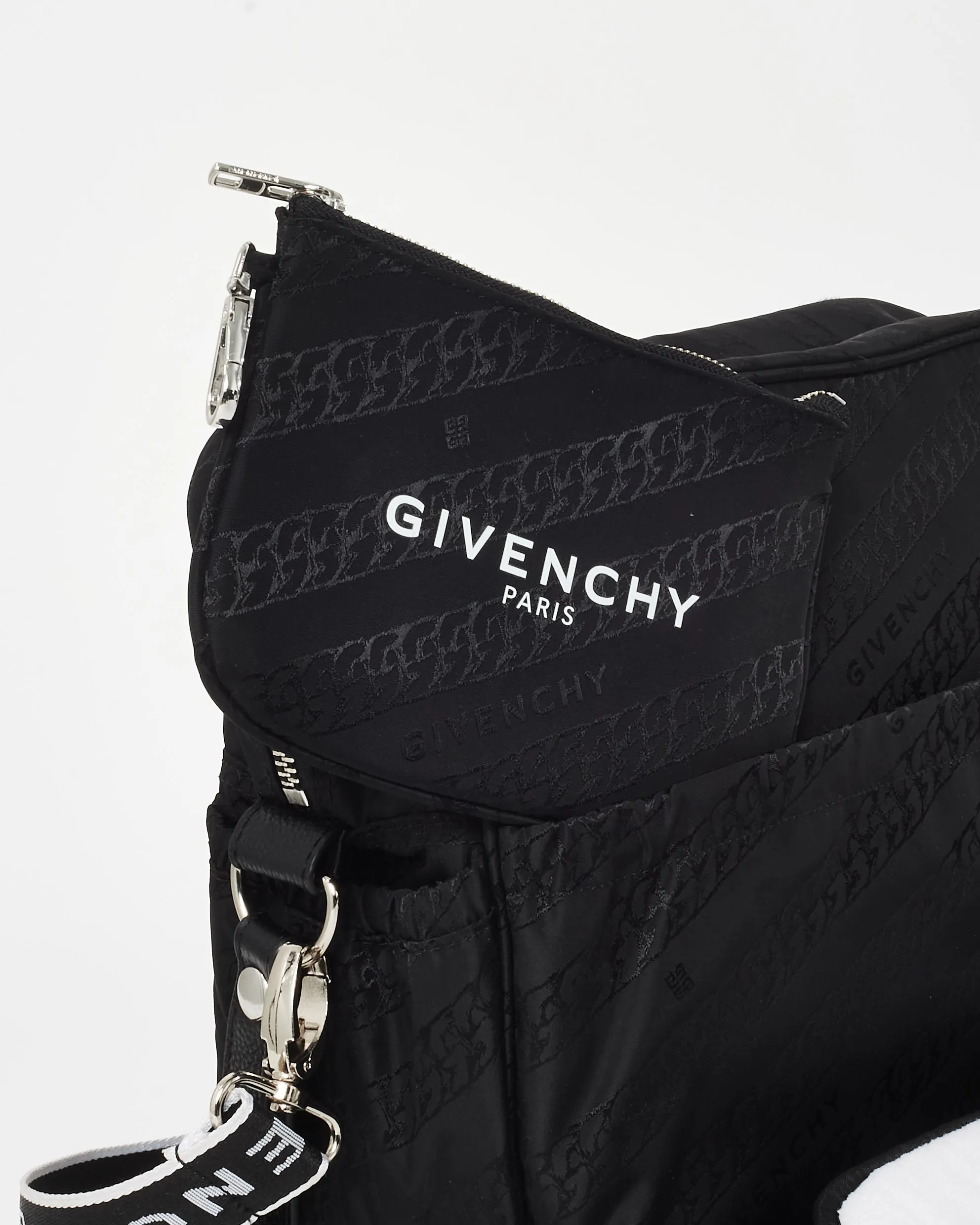 Givenchy Black & White Nylon Logo Diaper Bag