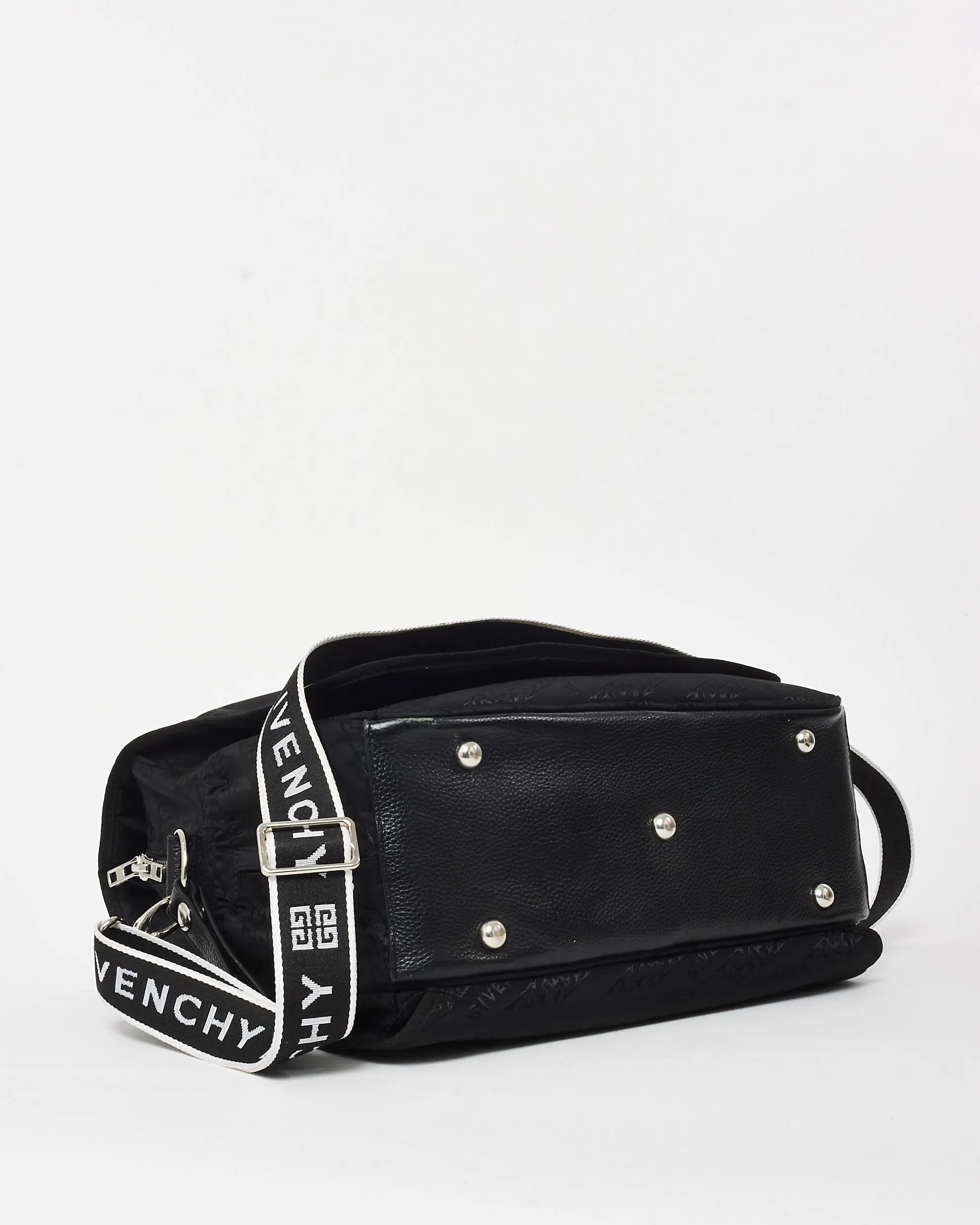 Givenchy Black & White Nylon Logo Diaper Bag