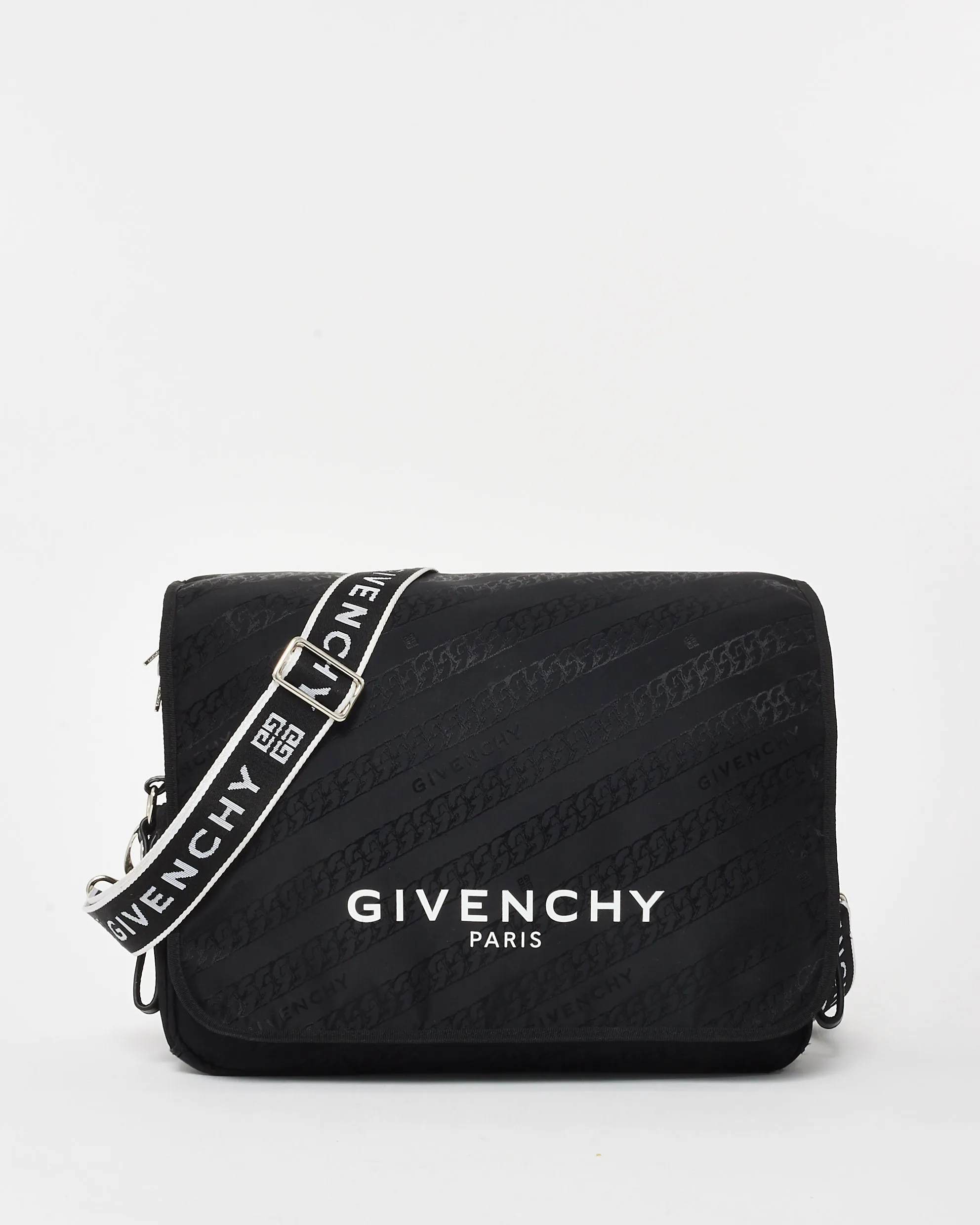 Givenchy Black & White Nylon Logo Diaper Bag