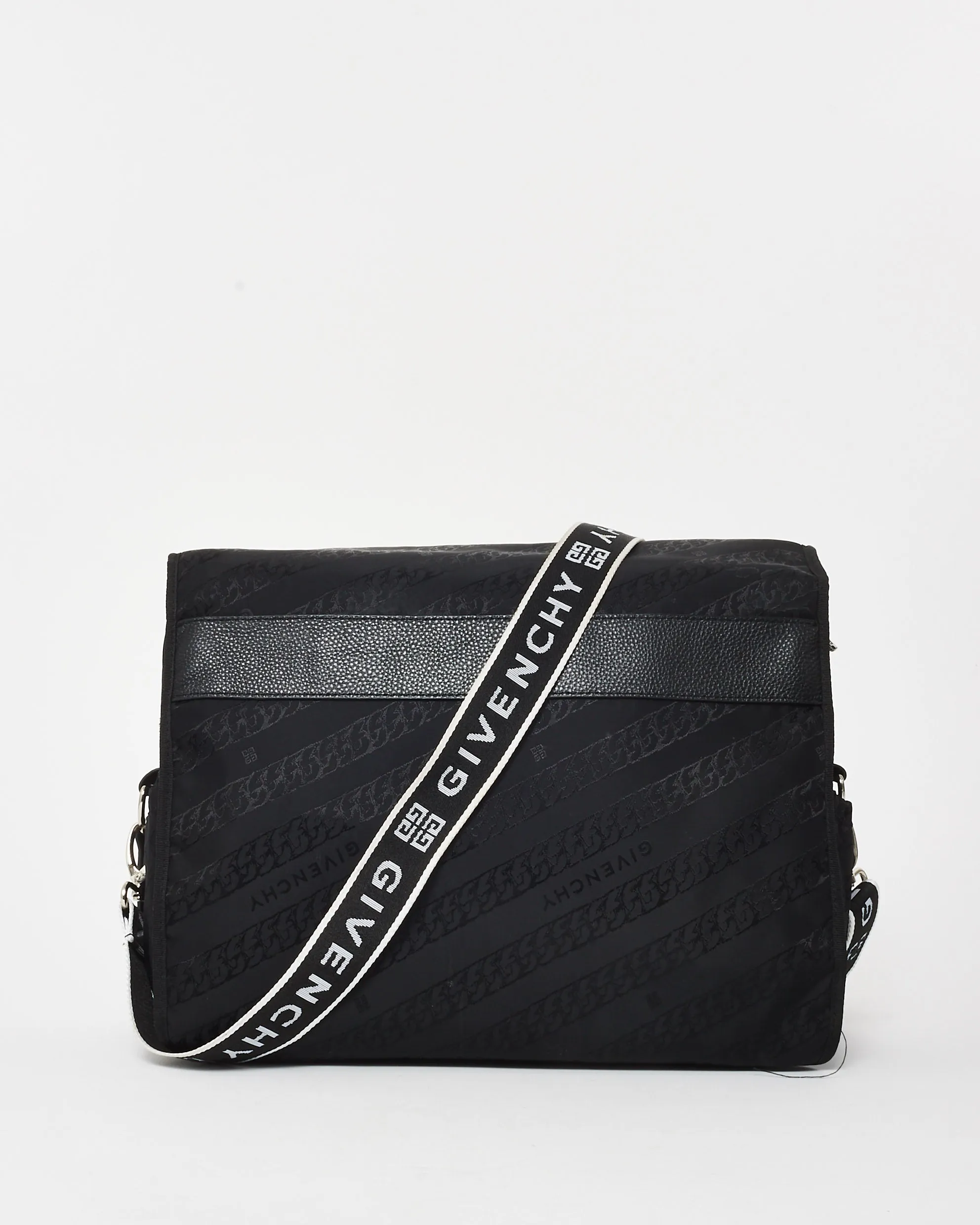 Givenchy Black & White Nylon Logo Diaper Bag