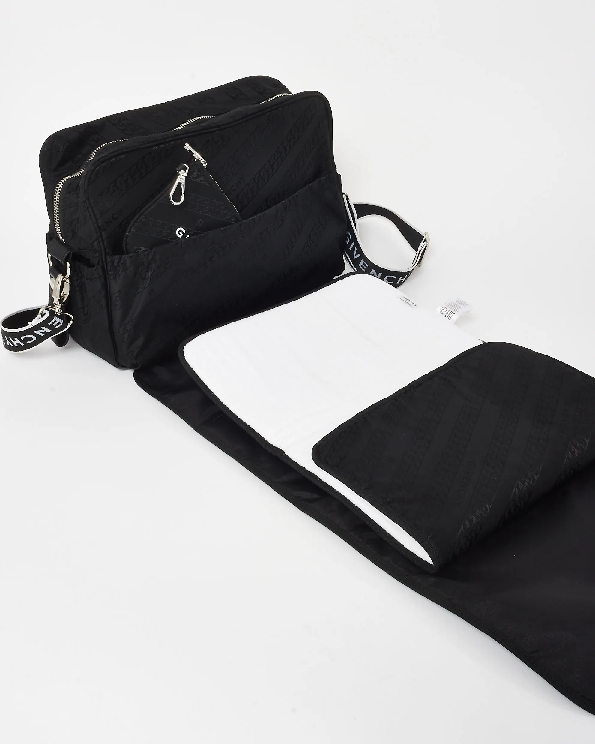 Givenchy Black & White Nylon Logo Diaper Bag