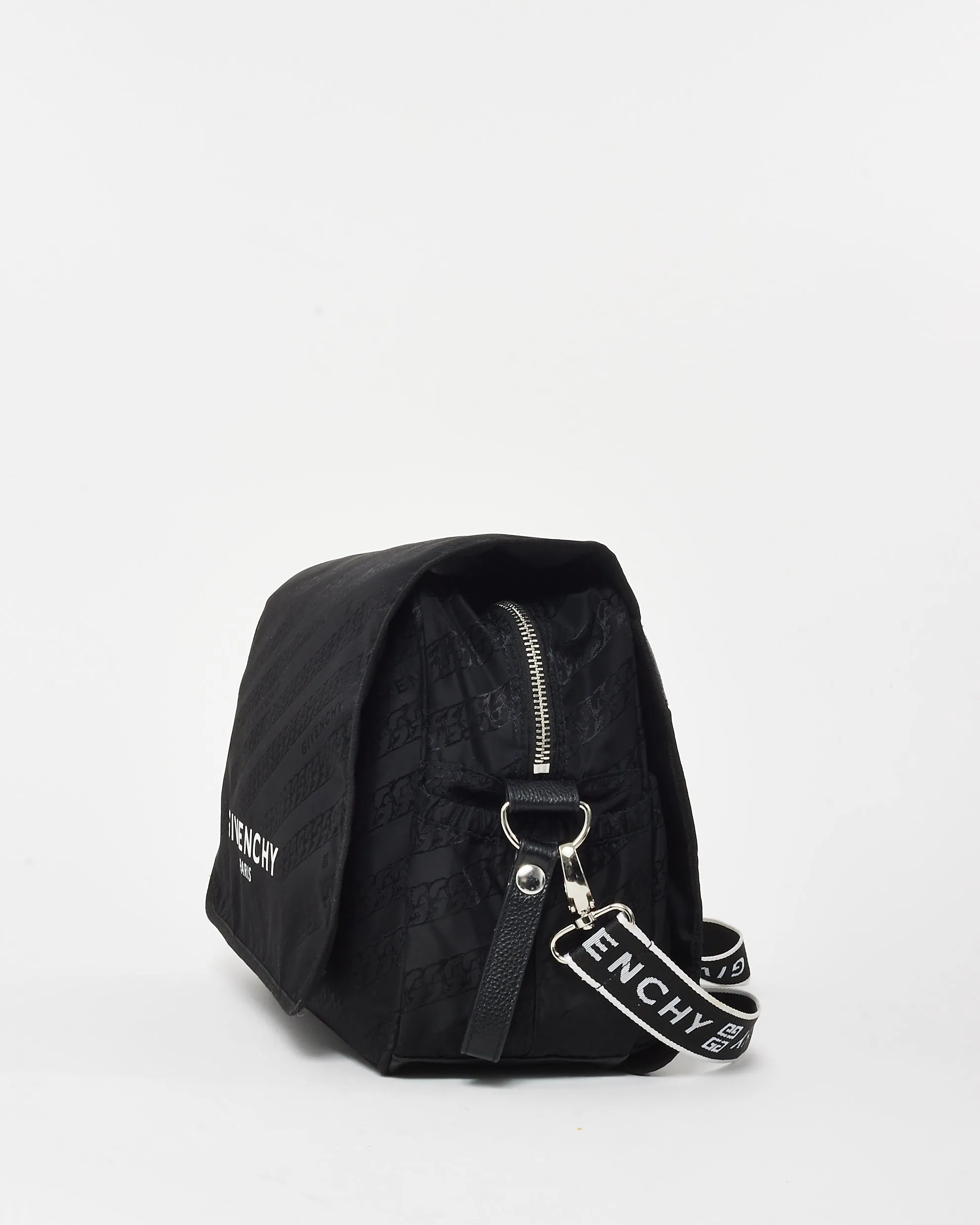 Givenchy Black & White Nylon Logo Diaper Bag