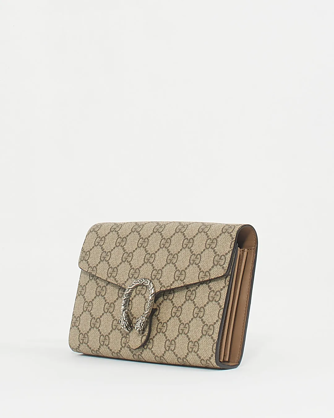 Gucci Beige / Ebony GG Supreme Canvas Dionysus Wallet on Chain
