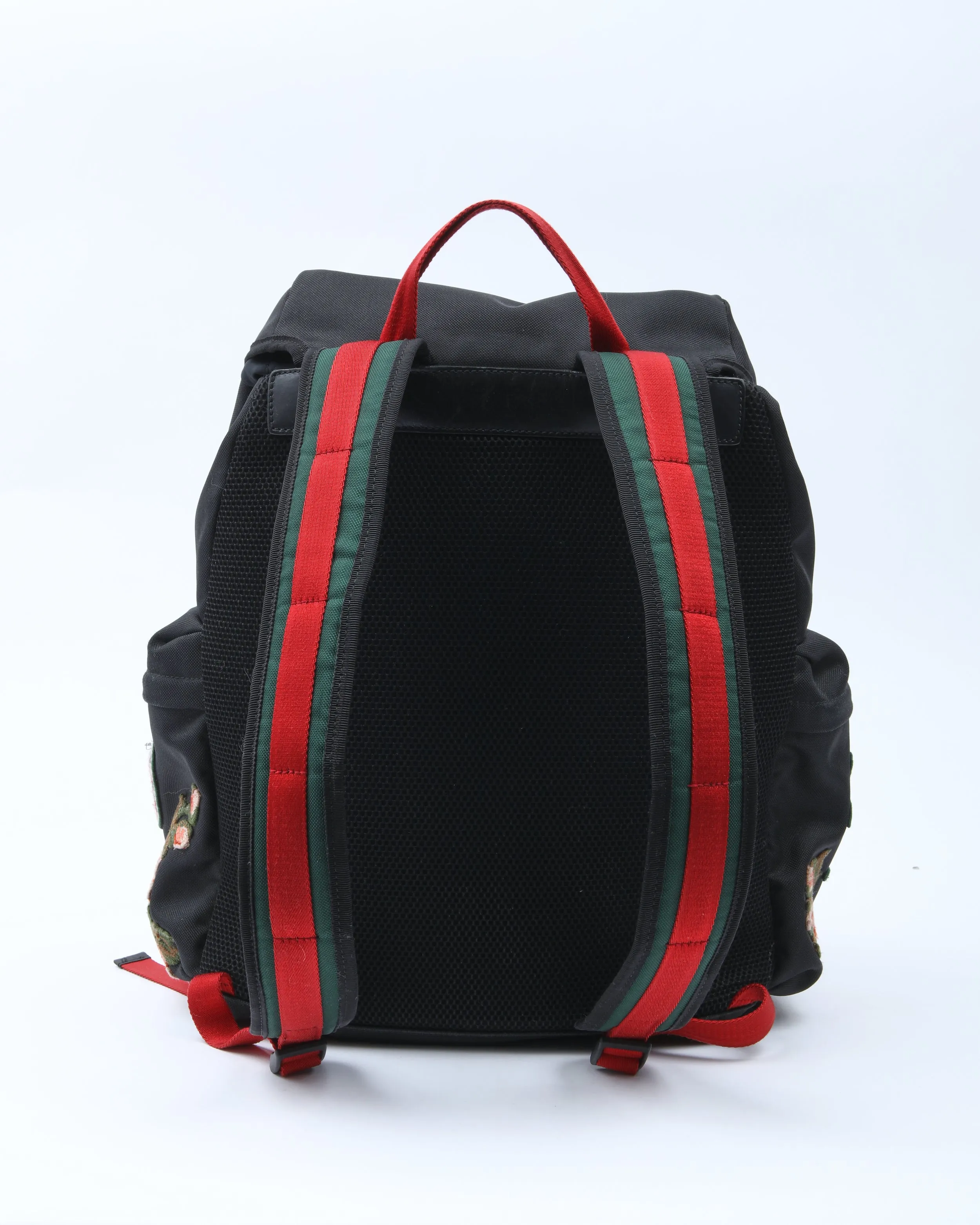 Gucci Black Floral Embroidered L'Aveugle Par Amour Techno Backpack