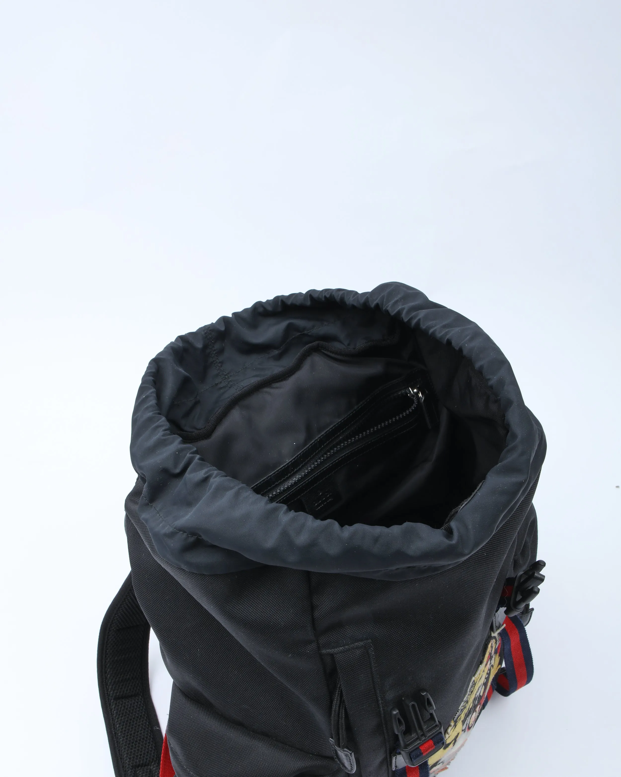 Gucci Black Floral Embroidered L'Aveugle Par Amour Techno Backpack