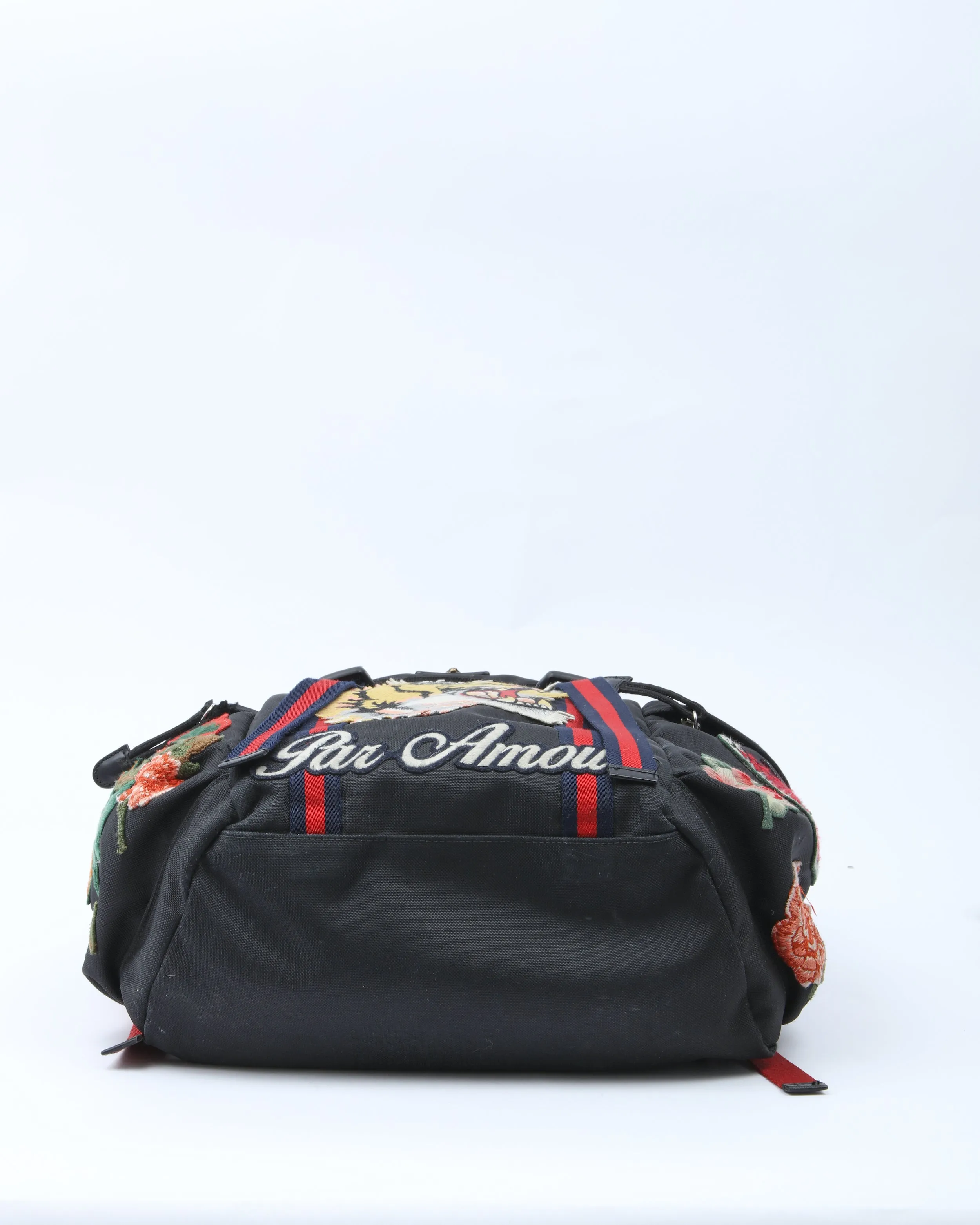 Gucci Black Floral Embroidered L'Aveugle Par Amour Techno Backpack