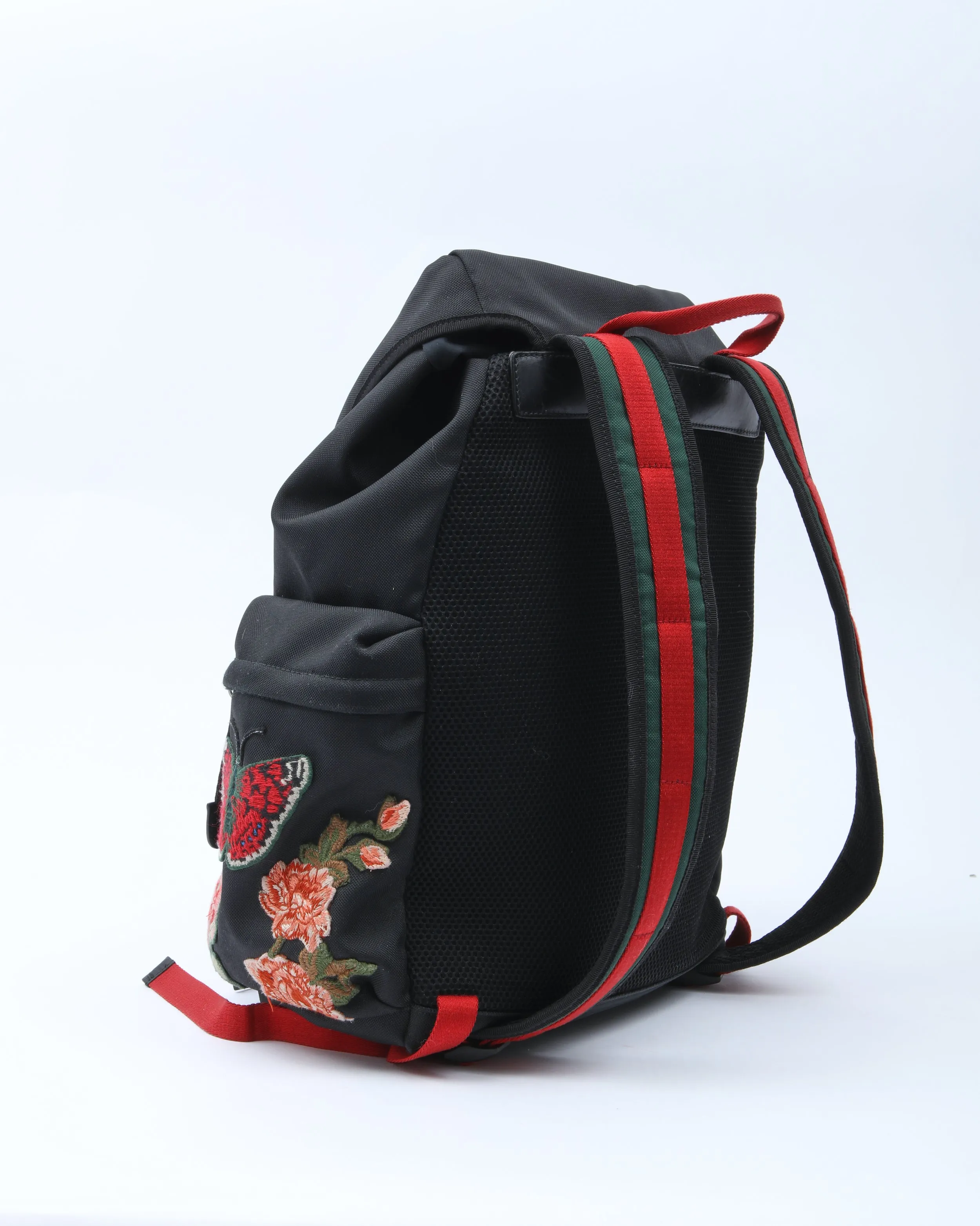 Gucci Black Floral Embroidered L'Aveugle Par Amour Techno Backpack